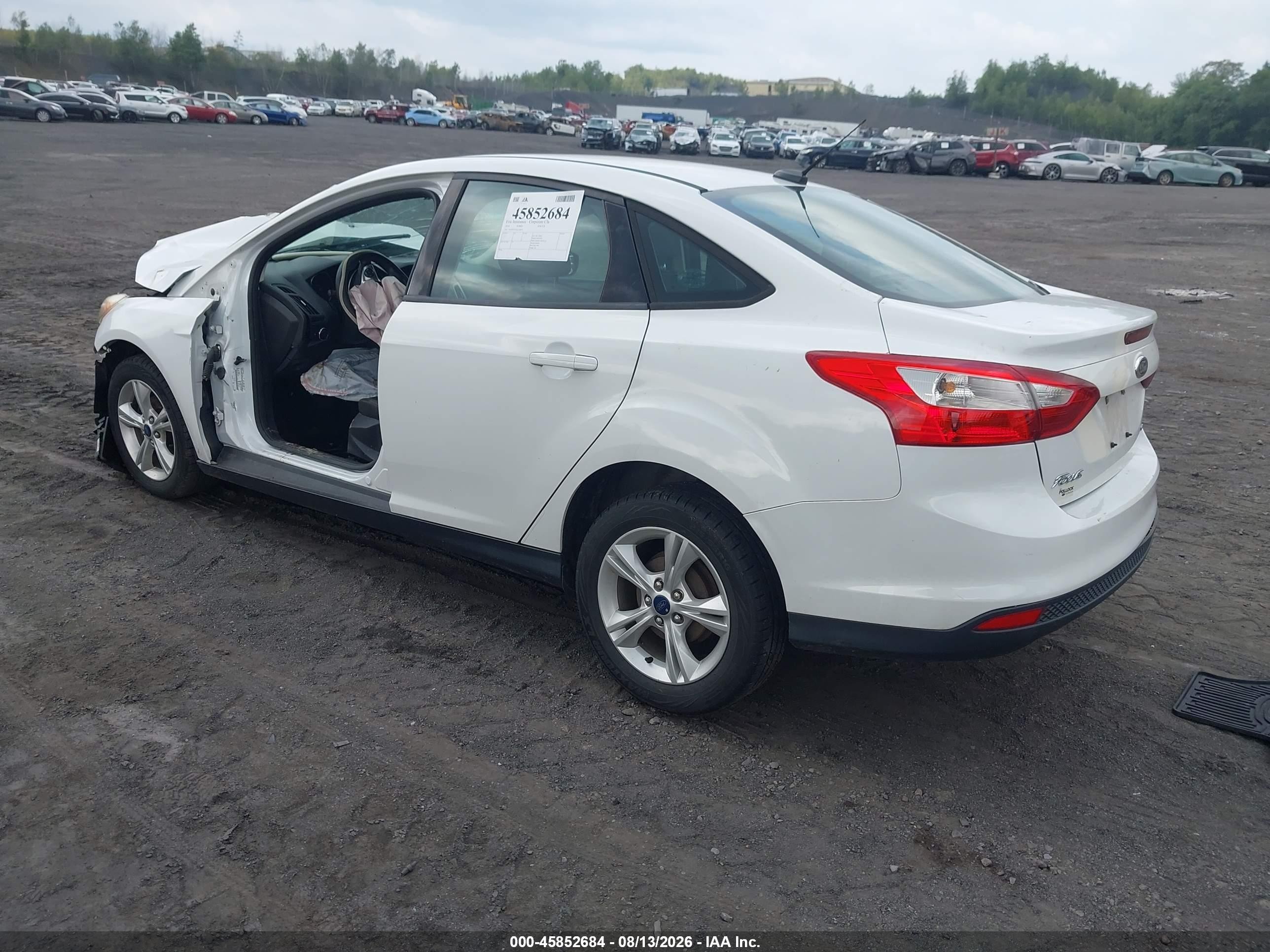 2014 Ford Focus Se White vin: 1FADP3F25EL338674