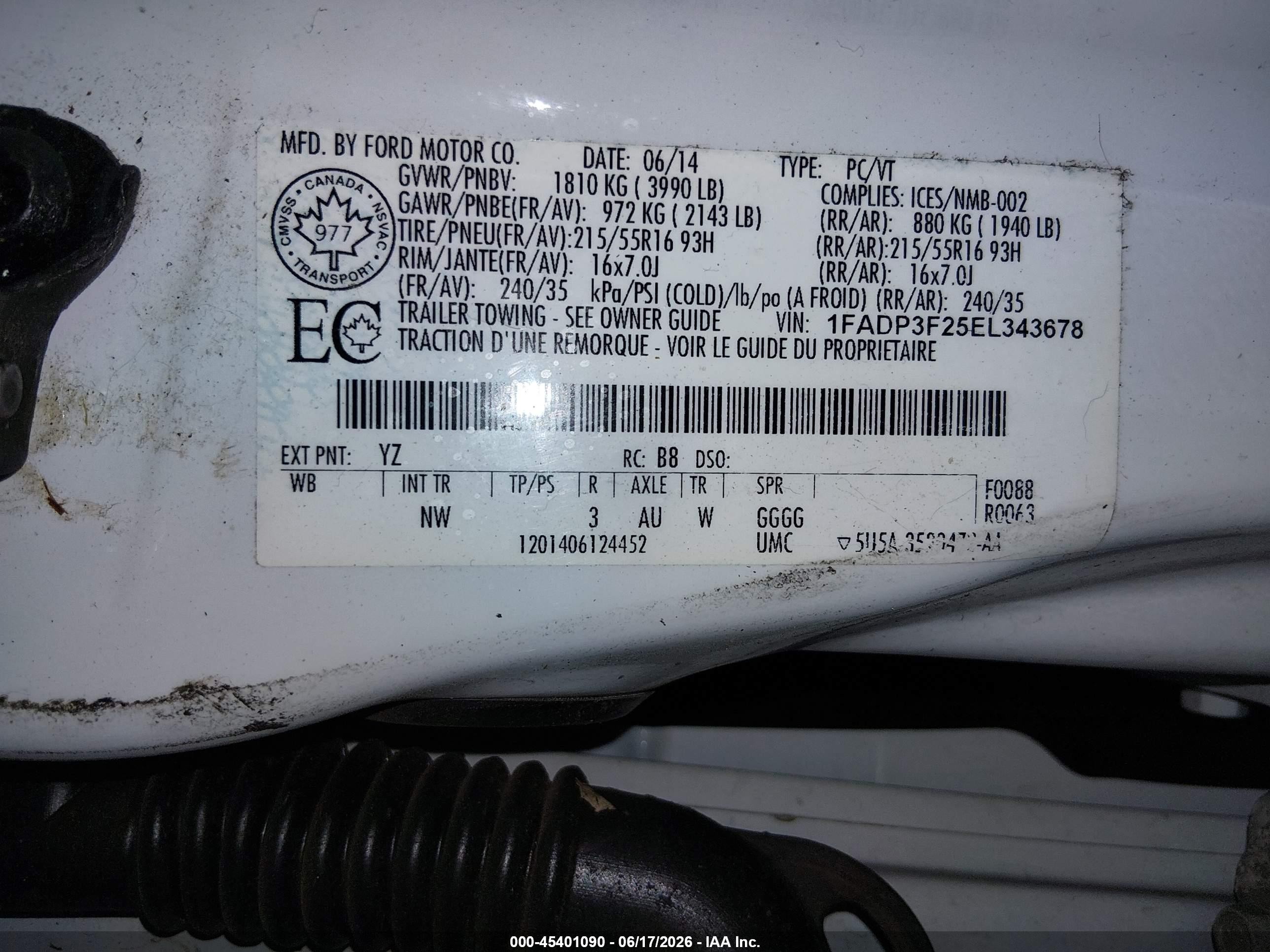 2014 Ford Focus Se White vin: 1FADP3F25EL343678