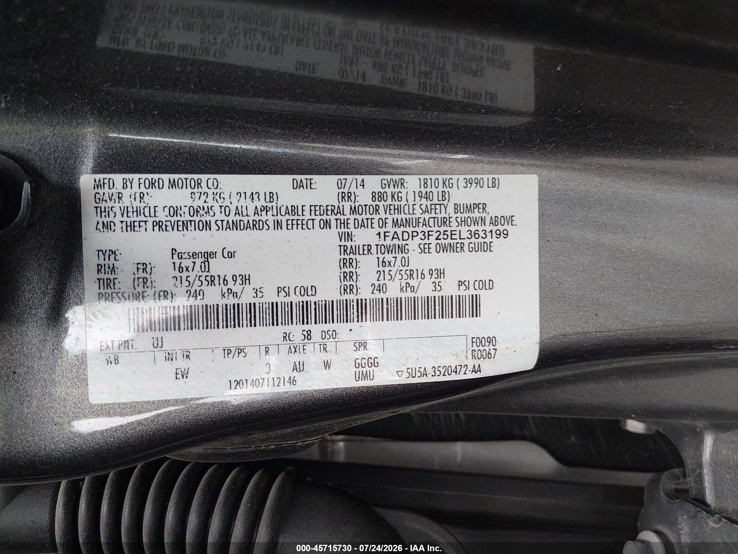2014 Ford Focus Se Gray vin: 1FADP3F25EL363199