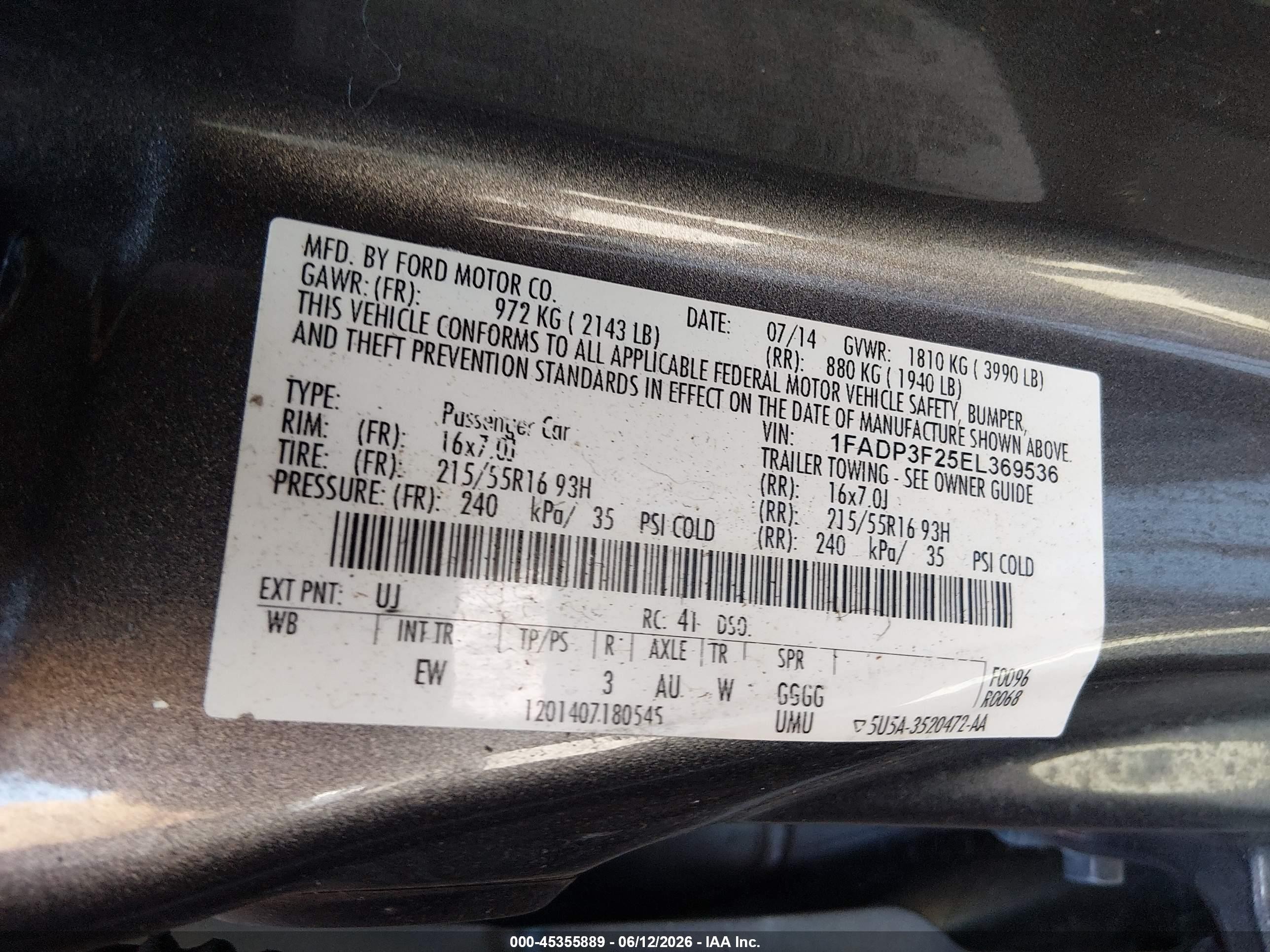 2014 Ford Focus Se Gray vin: 1FADP3F25EL369536