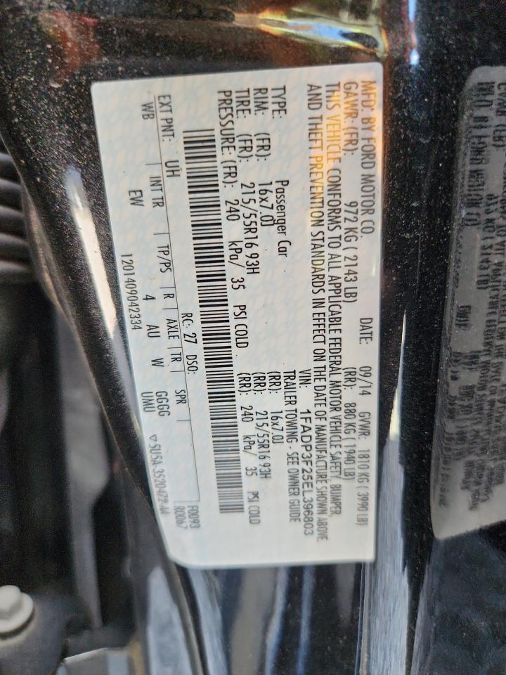 2014 Ford Focus Se Black vin: 1FADP3F25EL396803