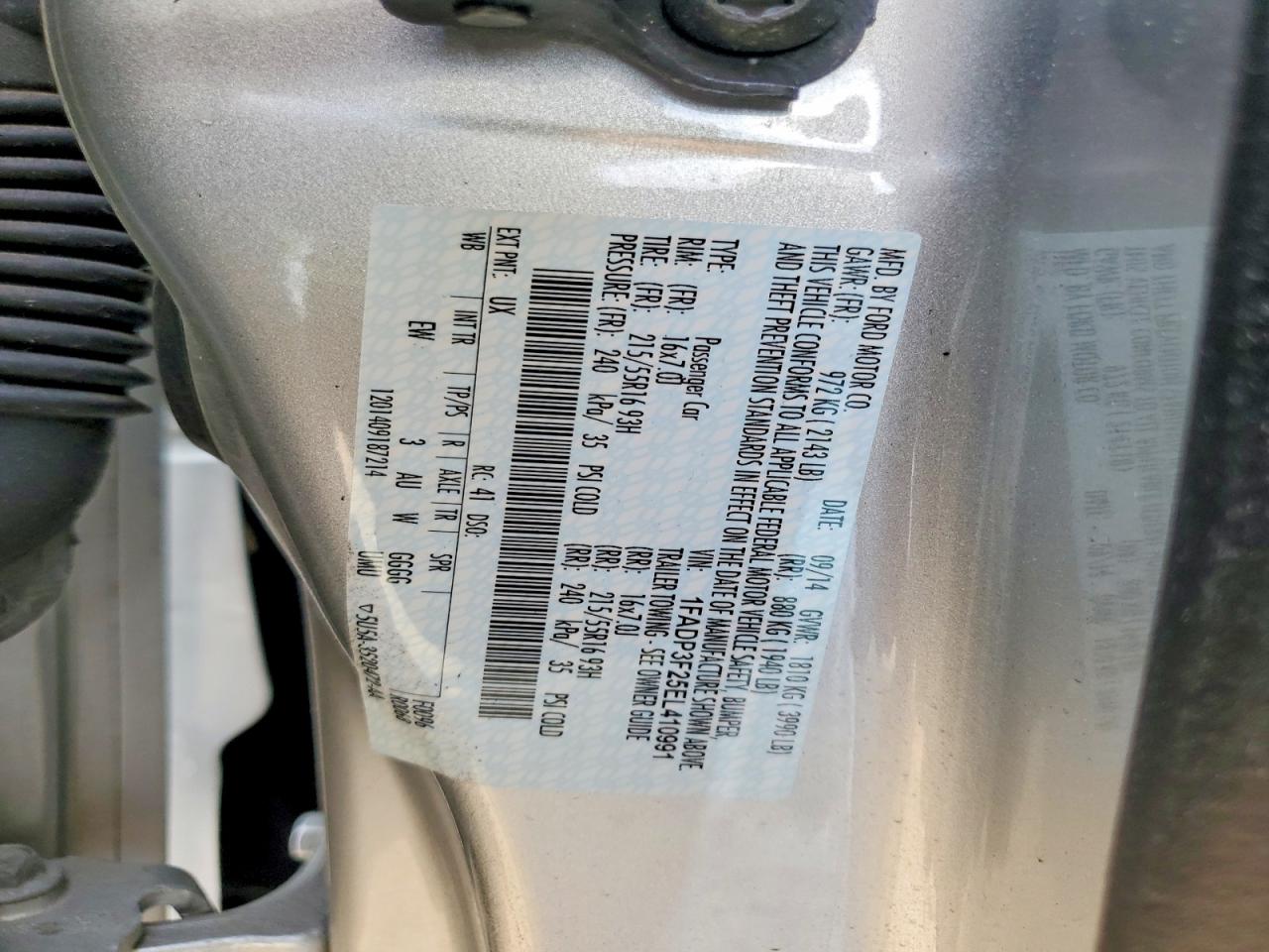 2014 Ford Focus Se Silver vin: 1FADP3F25EL410991