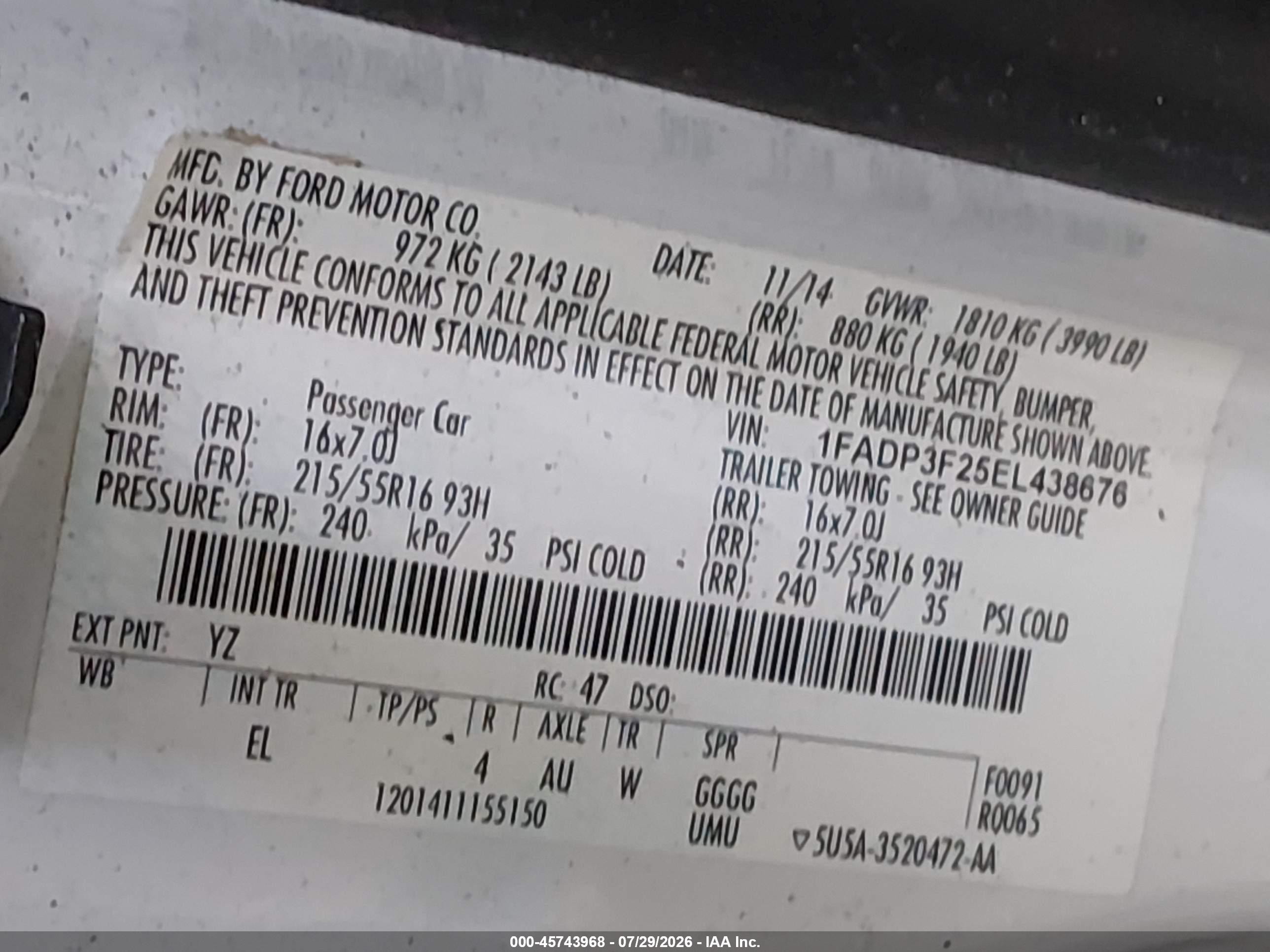 2014 Ford Focus Se White vin: 1FADP3F25EL438676
