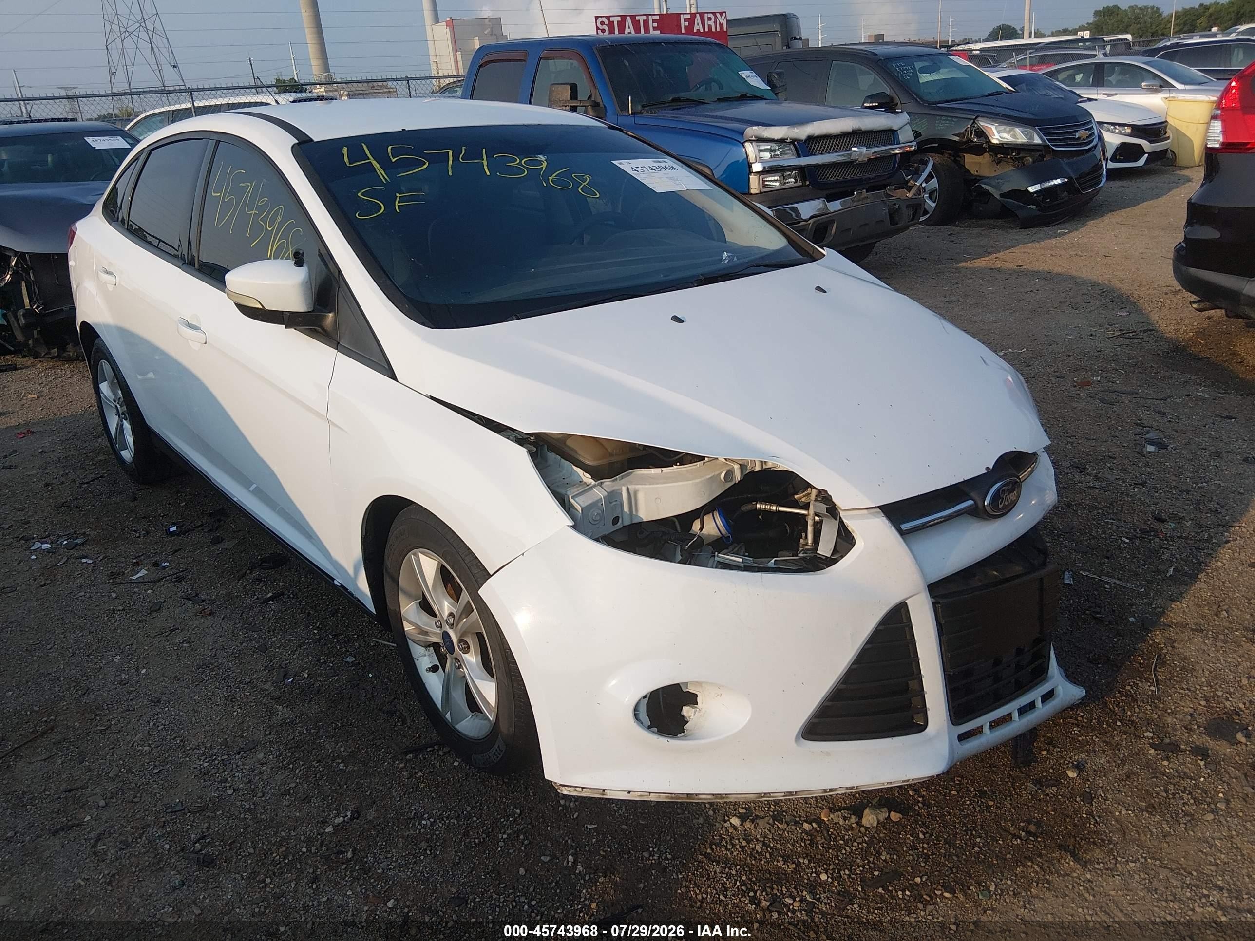 2014 Ford Focus Se White vin: 1FADP3F25EL438676
