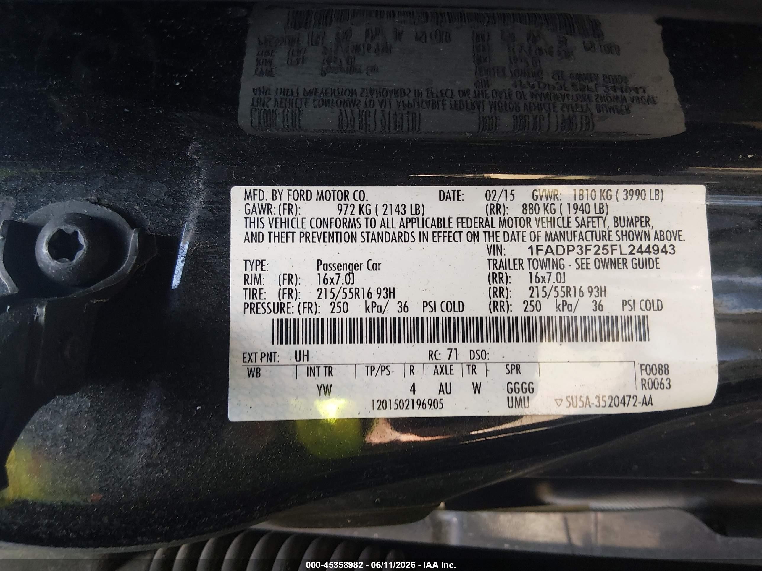 2015 Ford Focus Se Черный vin: 1FADP3F25FL244943