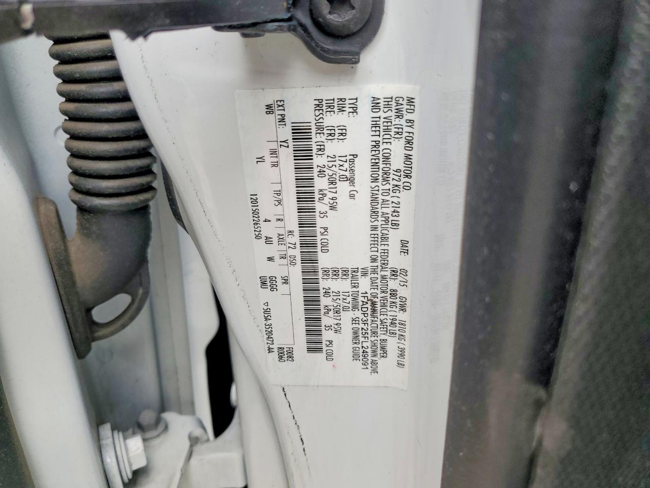 2015 Ford Focus Se White vin: 1FADP3F25FL249091