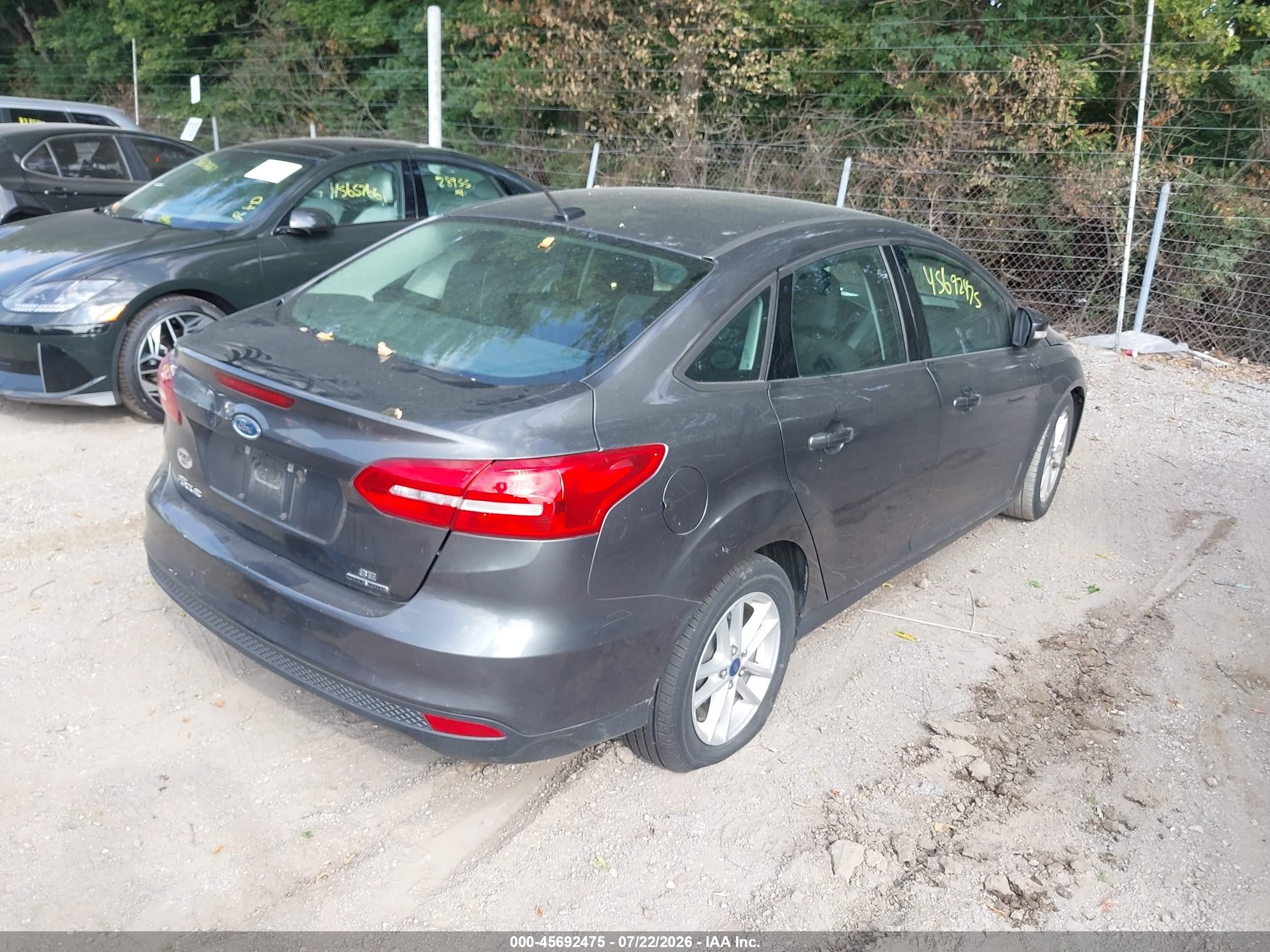 2015 Ford Focus Se Gray vin: 1FADP3F25FL307684
