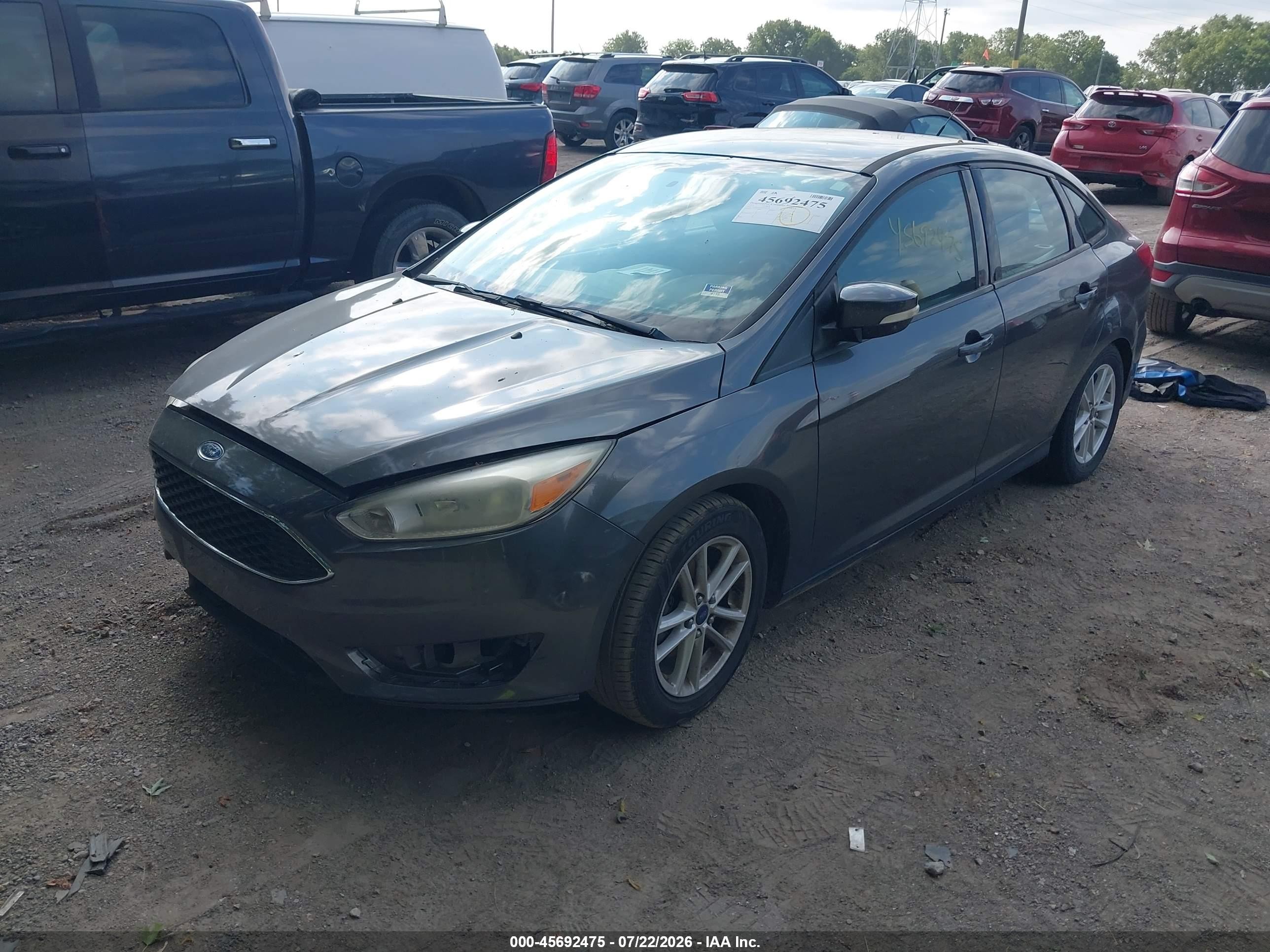 2015 Ford Focus Se Gray vin: 1FADP3F25FL307684