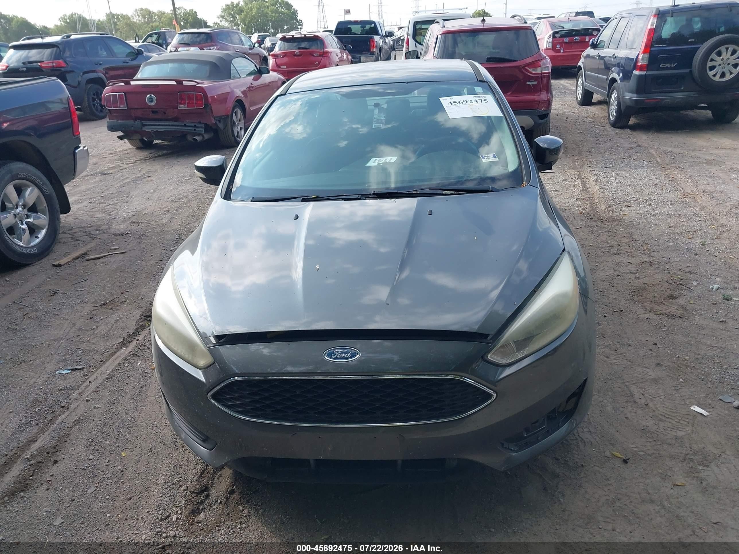 2015 Ford Focus Se Gray vin: 1FADP3F25FL307684