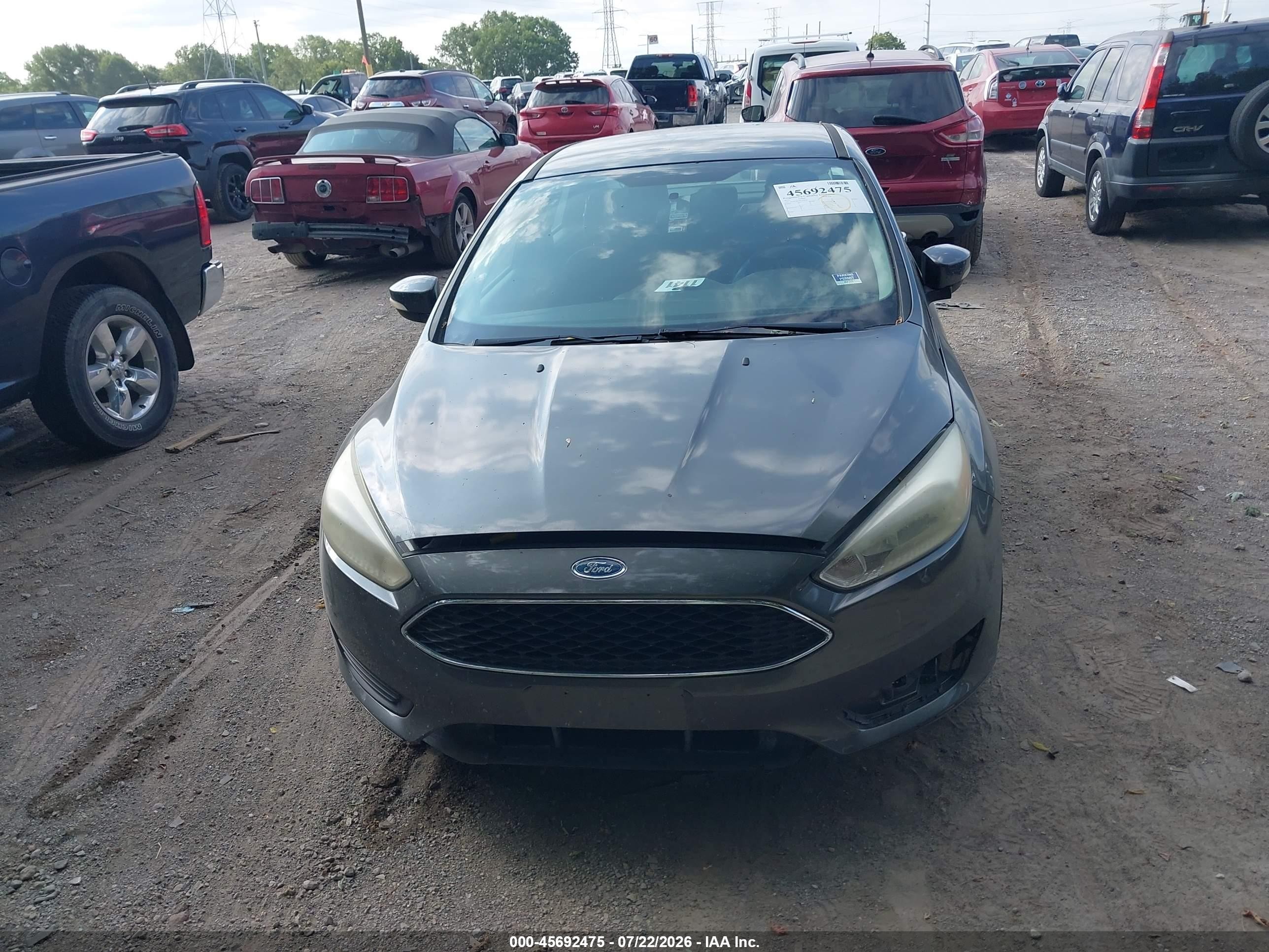 2015 Ford Focus Se Gray vin: 1FADP3F25FL307684
