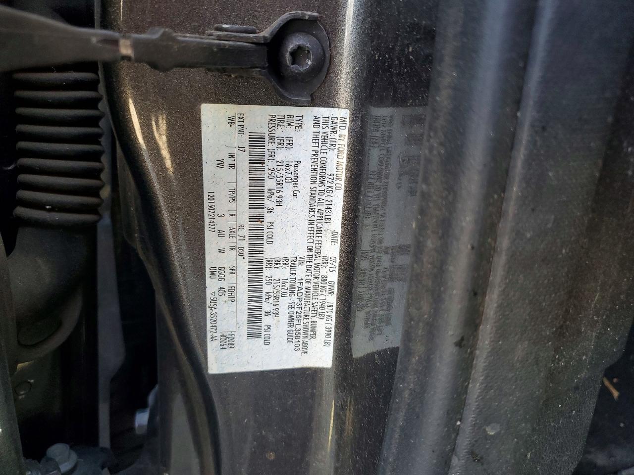 2015 Ford Focus Se Gray vin: 1FADP3F25FL358103