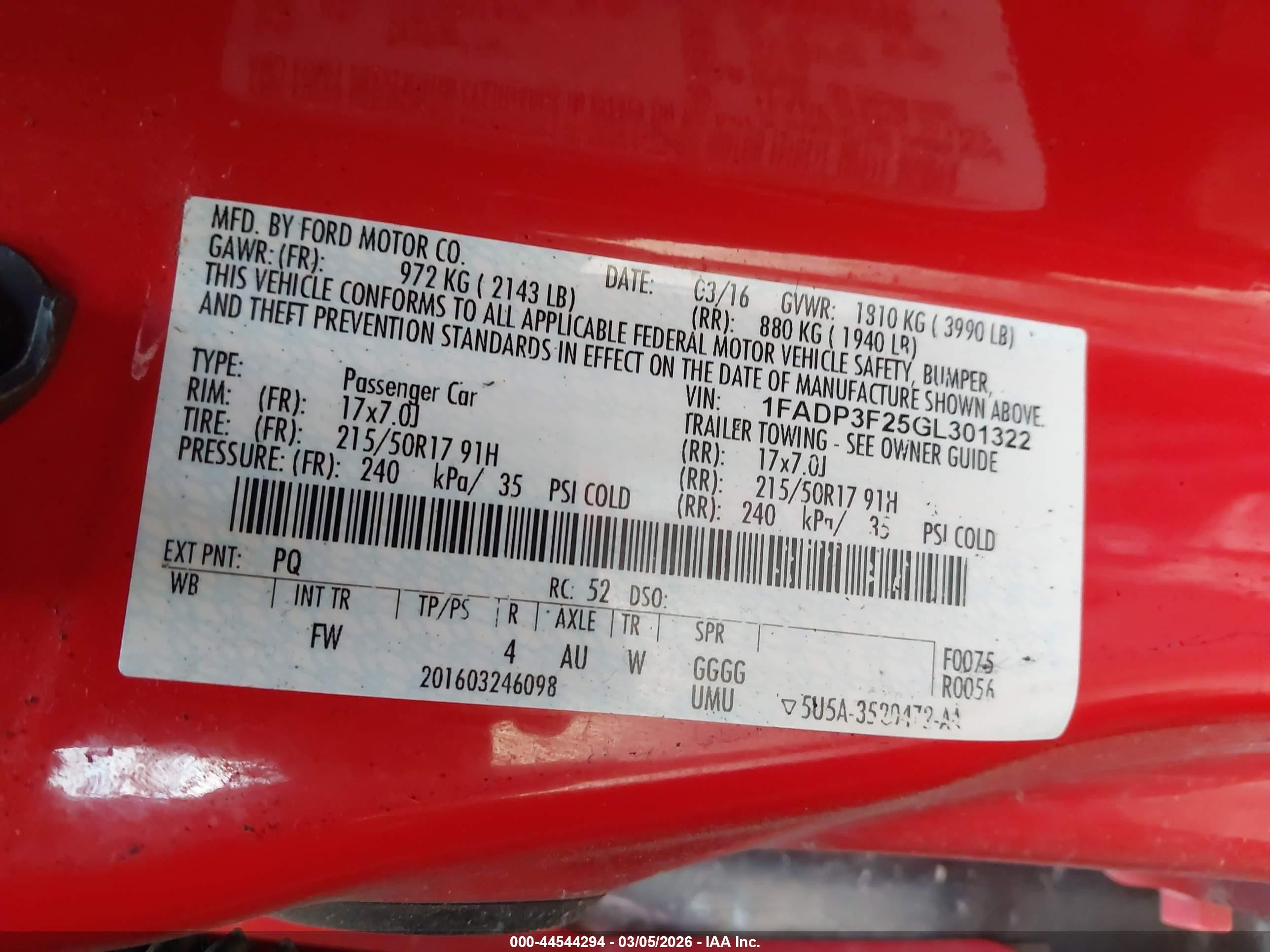 2016 Ford Focus Se Красный vin: 1FADP3F25GL301322
