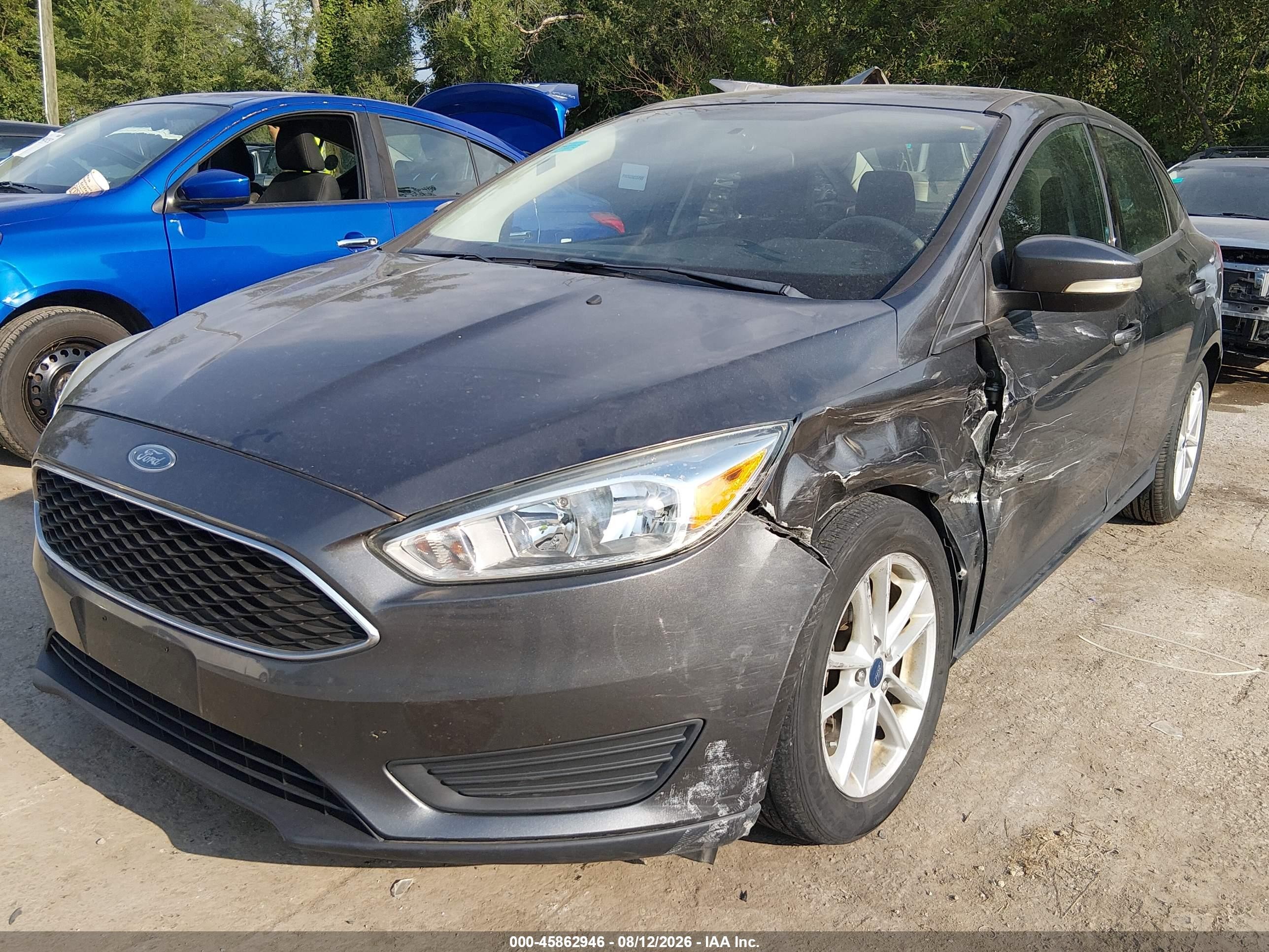 2017 Ford Focus Se Gray vin: 1FADP3F25HL221875