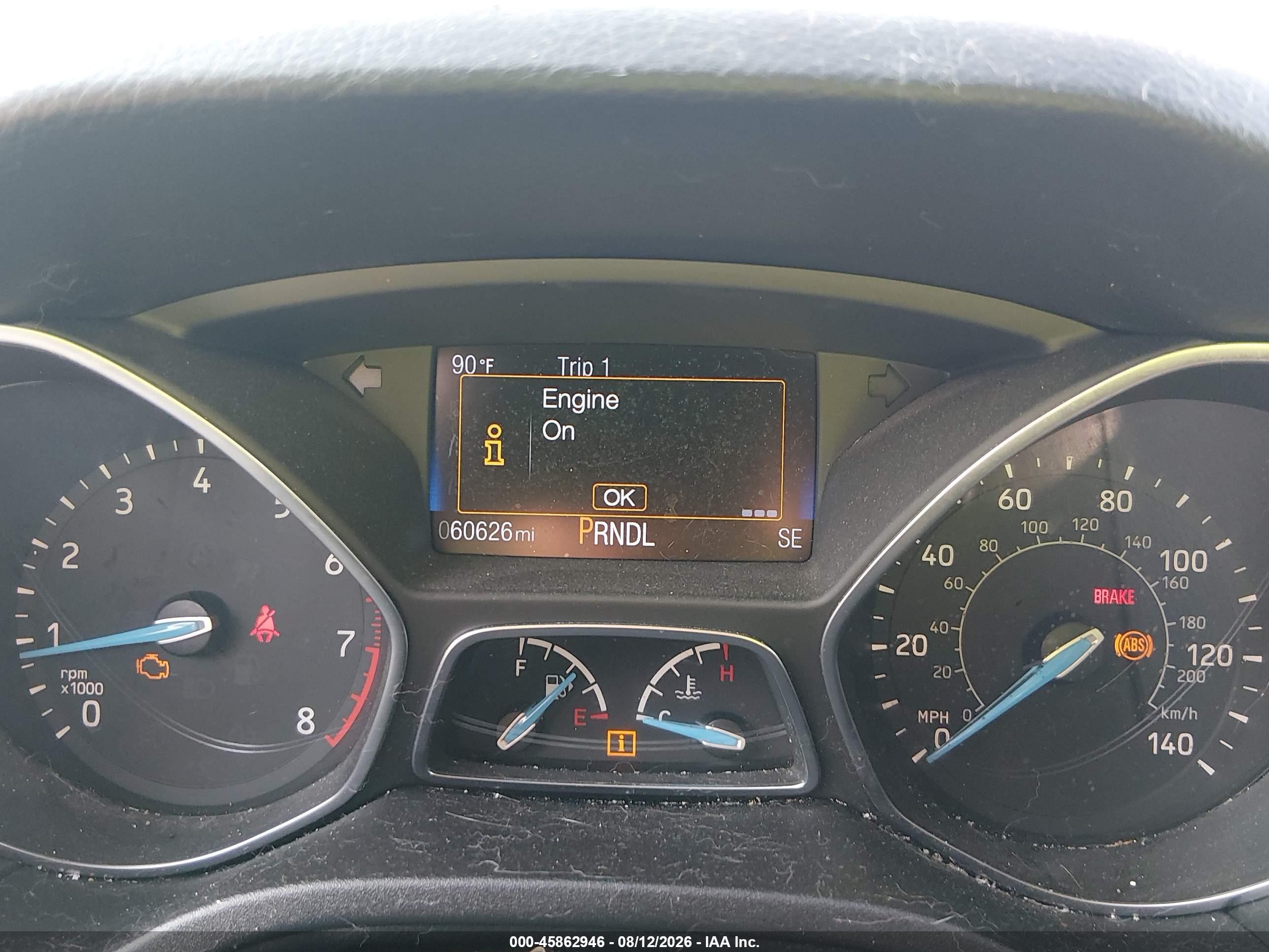 2017 Ford Focus Se Gray vin: 1FADP3F25HL221875