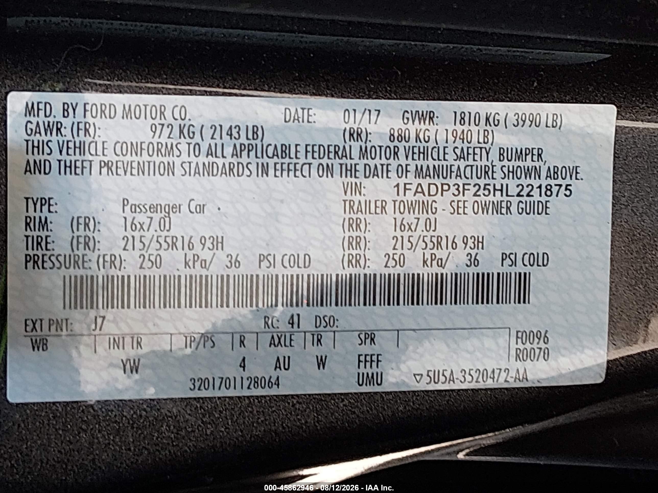 2017 Ford Focus Se Gray vin: 1FADP3F25HL221875