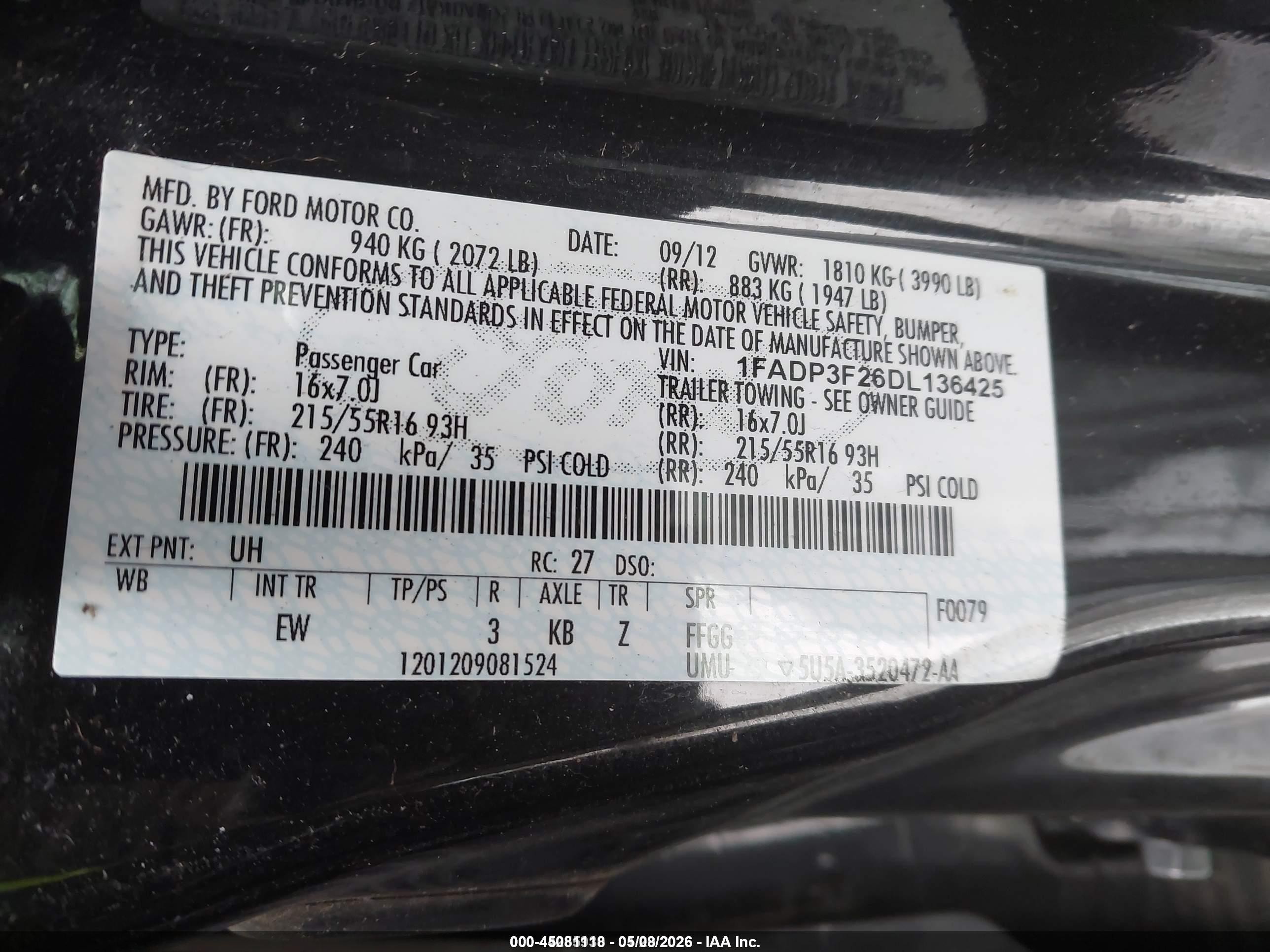 2013 Ford Focus Se Black vin: 1FADP3F26DL136425