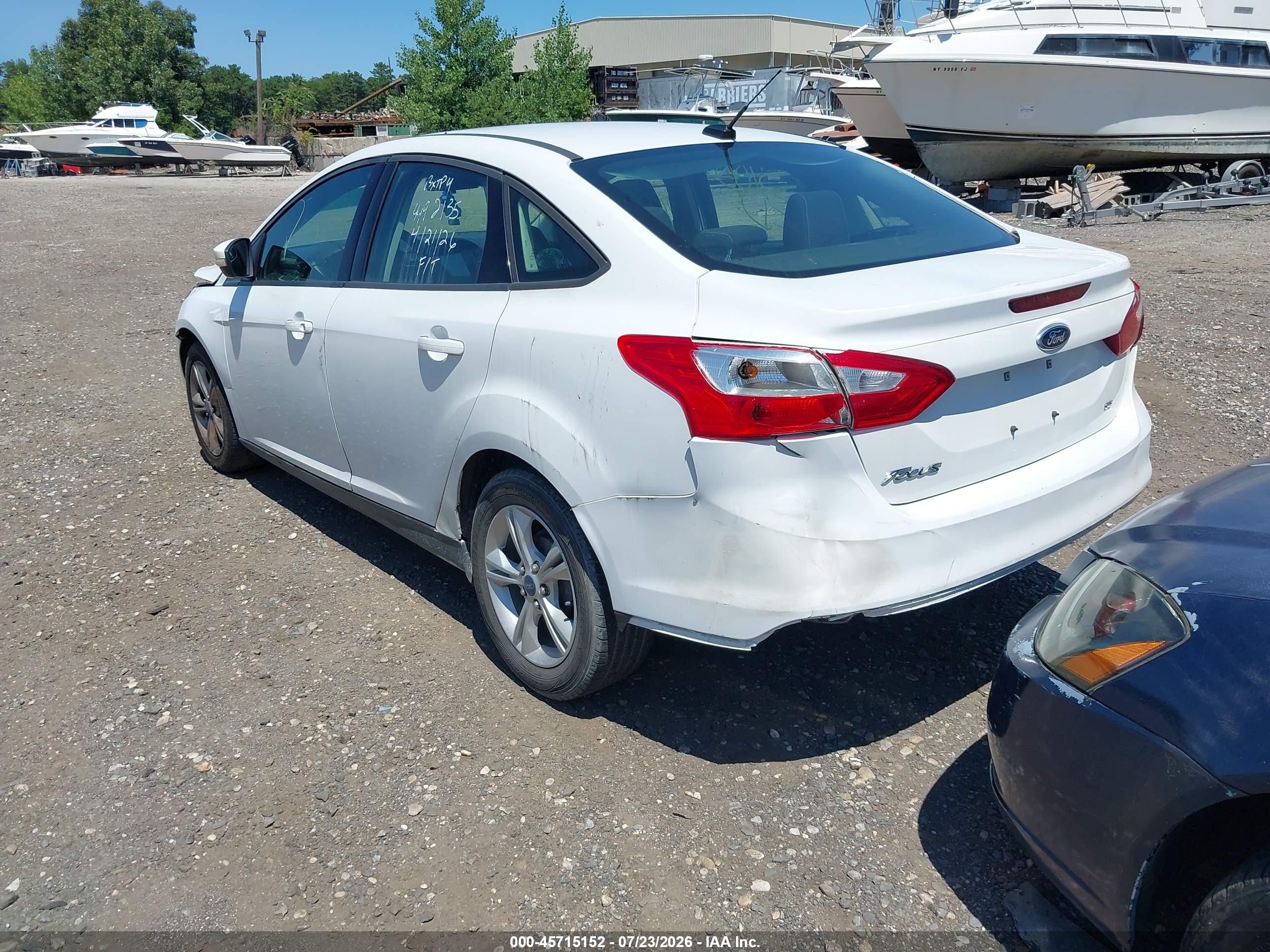 2013 Ford Focus Se White vin: 1FADP3F26DL139471