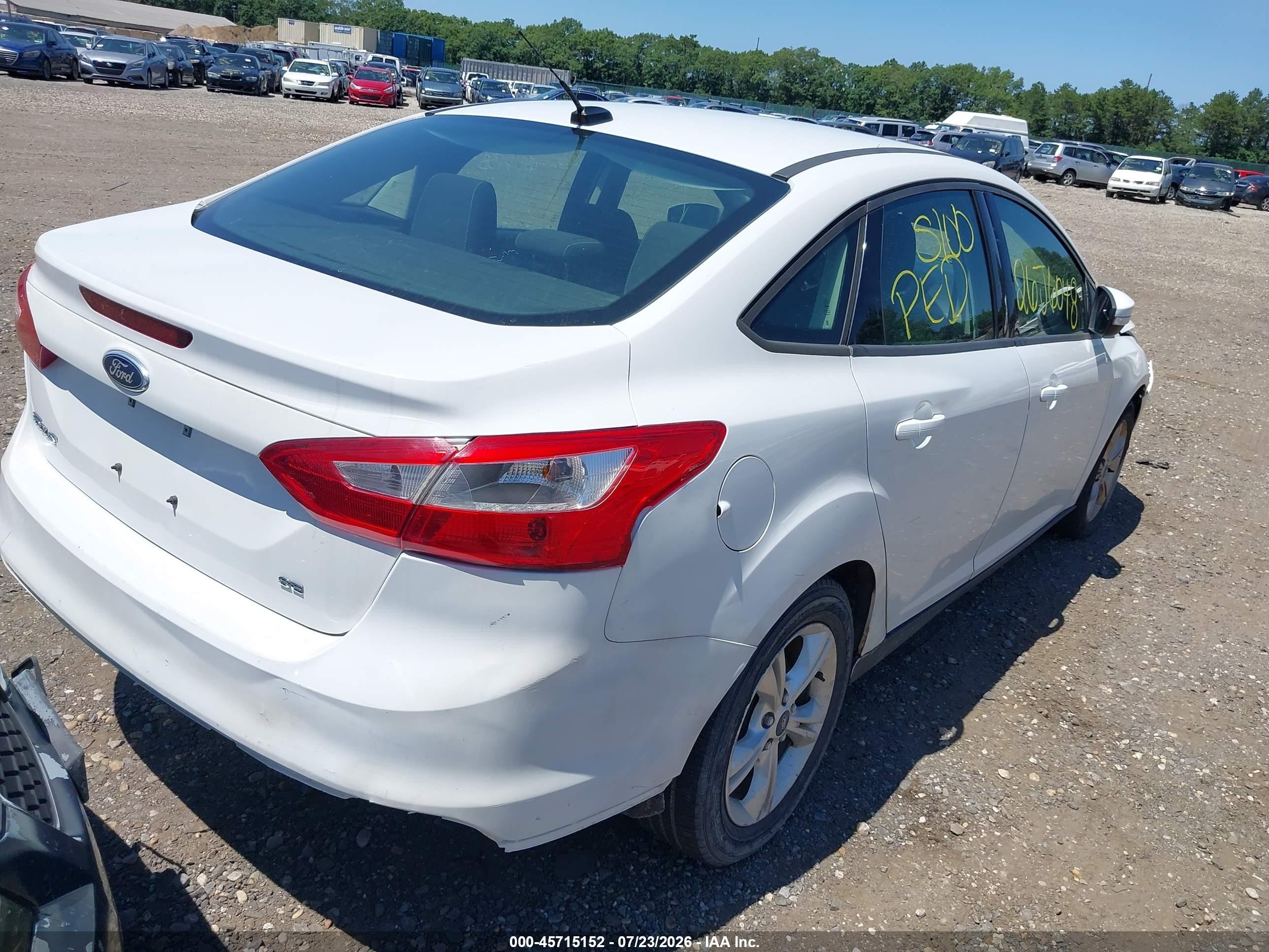 2013 Ford Focus Se White vin: 1FADP3F26DL139471