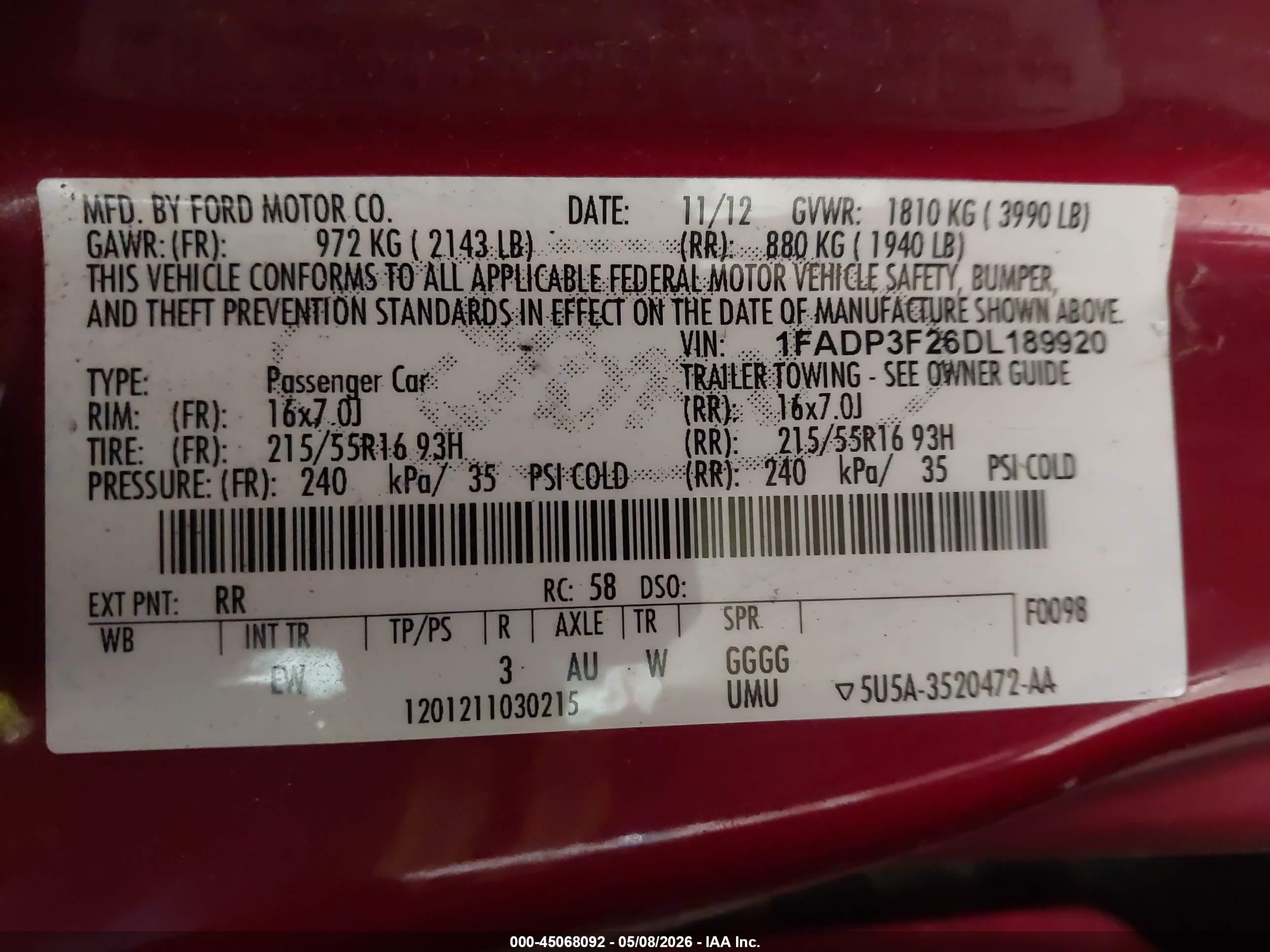 2013 Ford Focus Se Красный vin: 1FADP3F26DL189920
