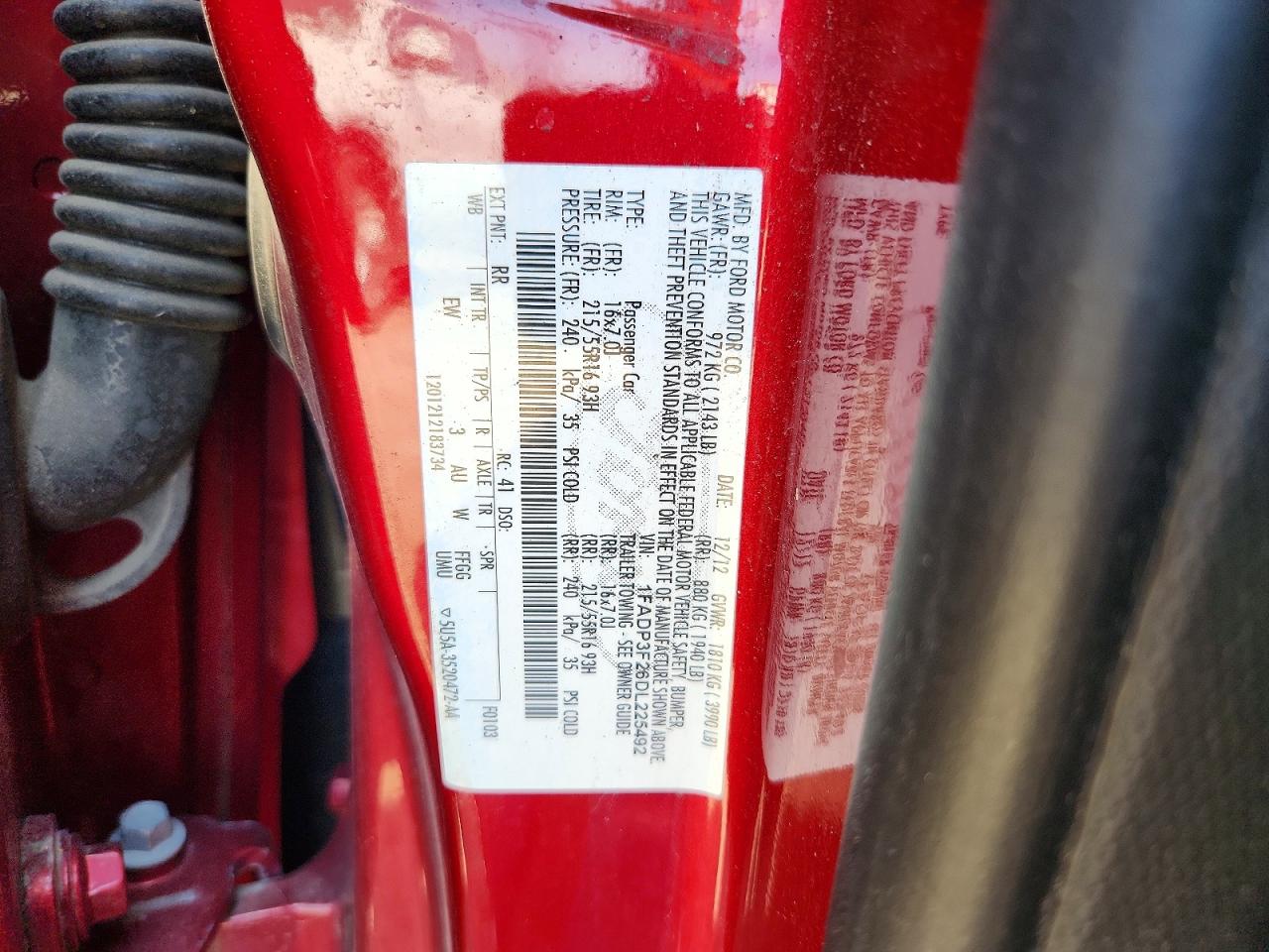 2013 Ford Focus Se Red vin: 1FADP3F26DL225492