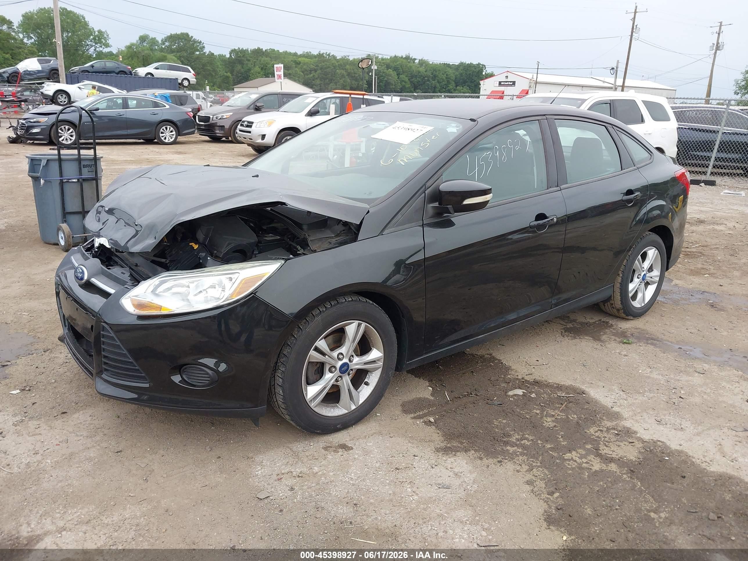 2013 Ford Focus Se Black vin: 1FADP3F26DL250568