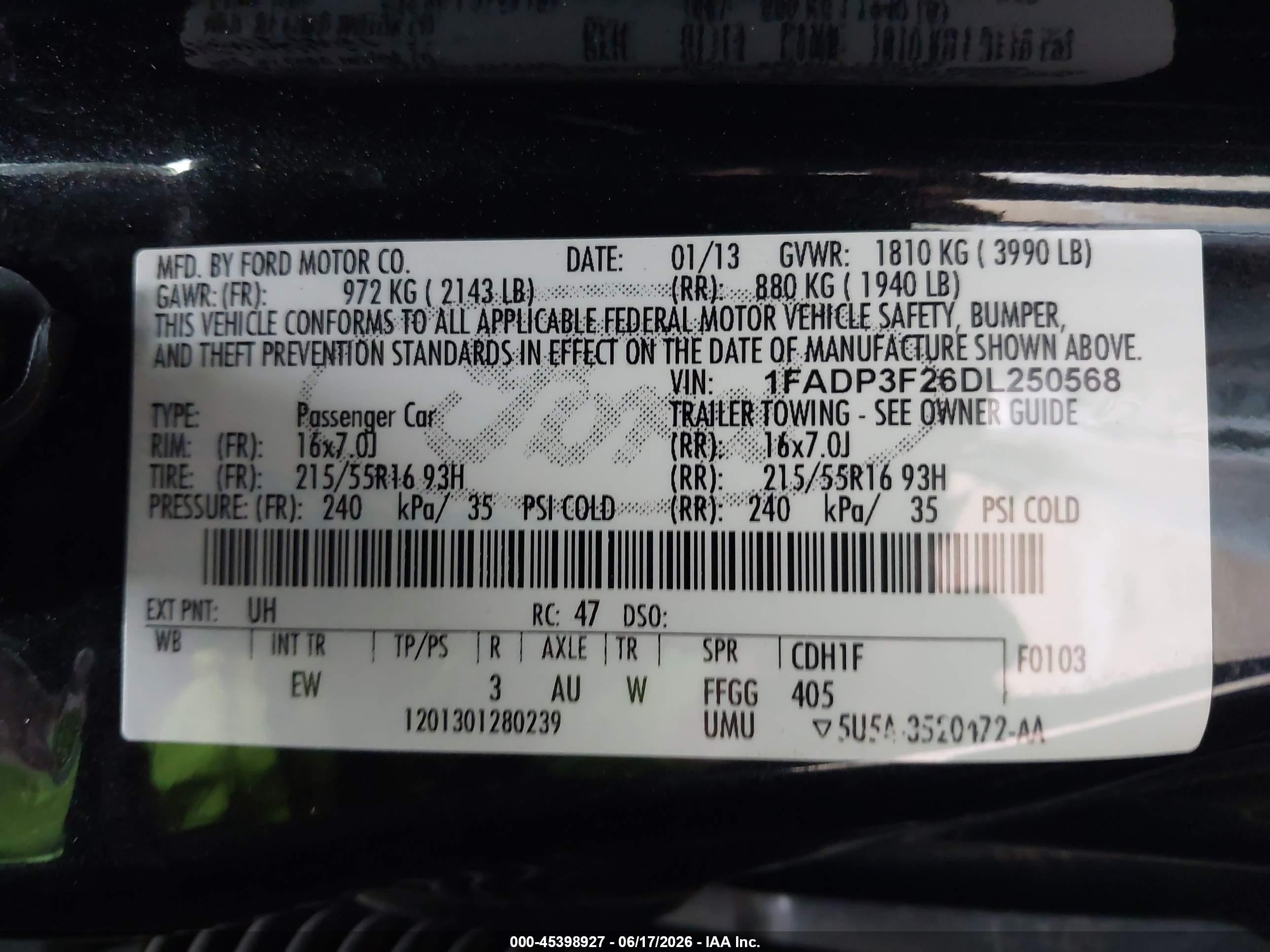 2013 Ford Focus Se Black vin: 1FADP3F26DL250568