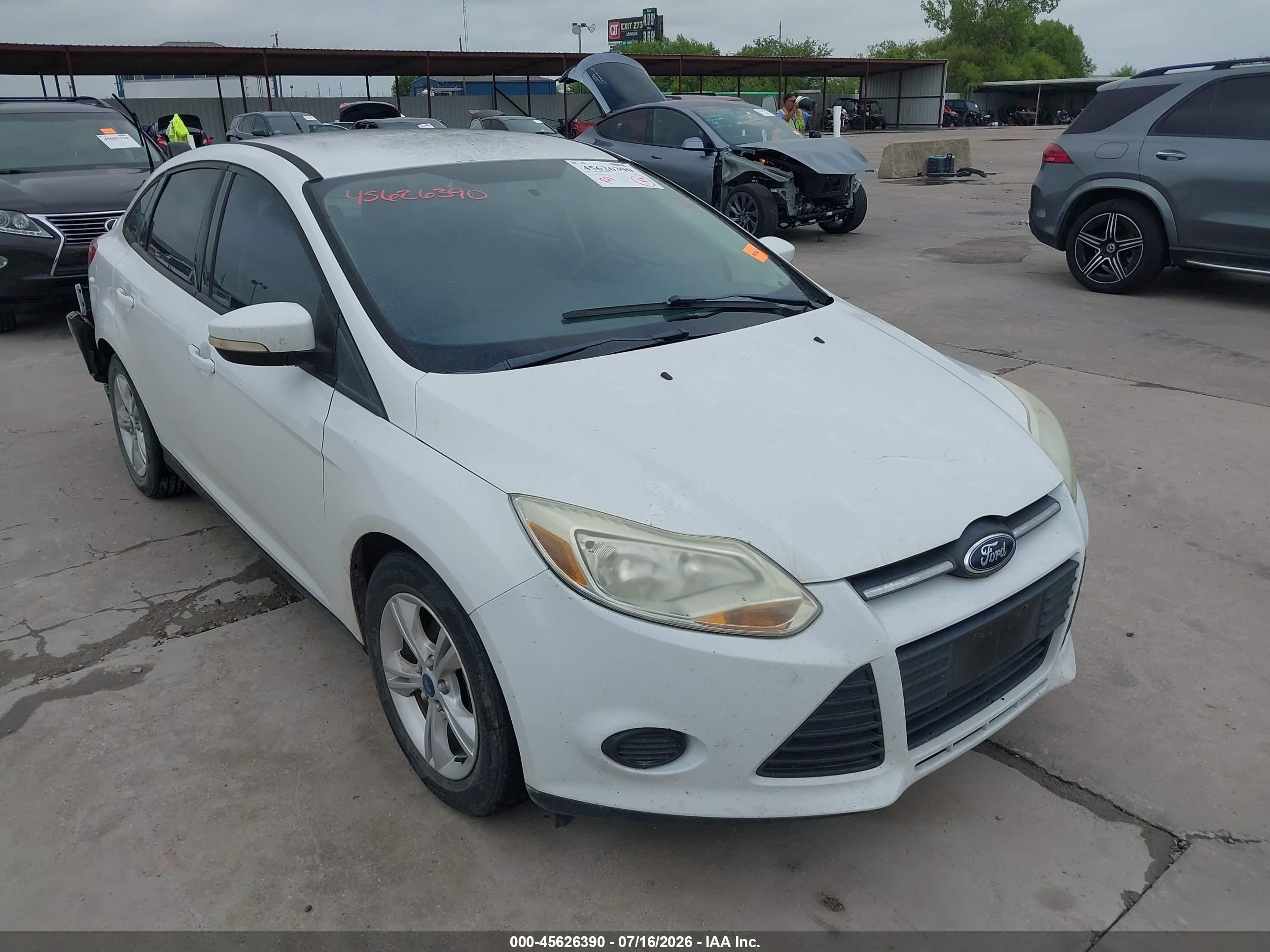 2013 Ford Focus Se White vin: 1FADP3F26DL262588
