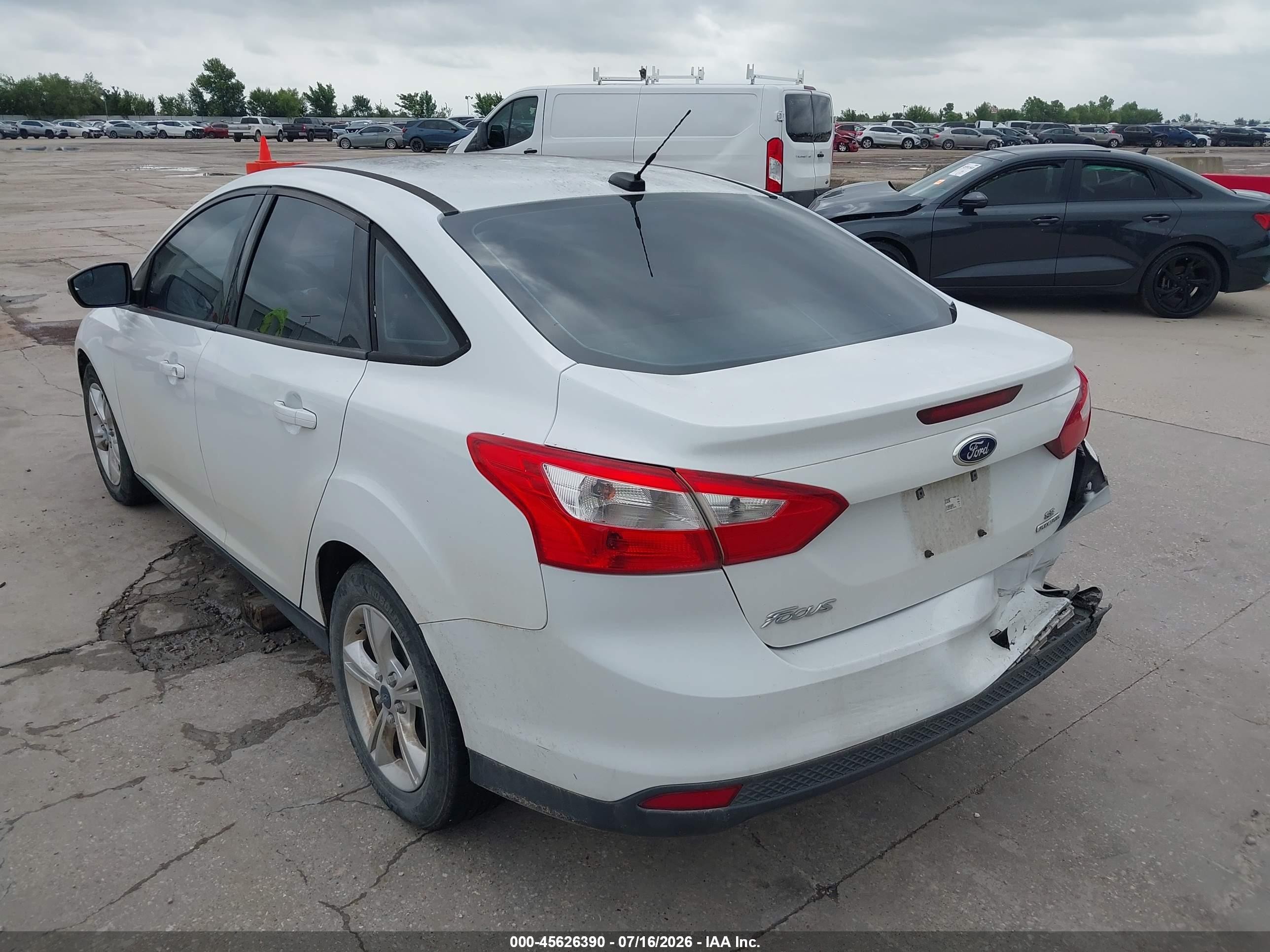 2013 Ford Focus Se White vin: 1FADP3F26DL262588