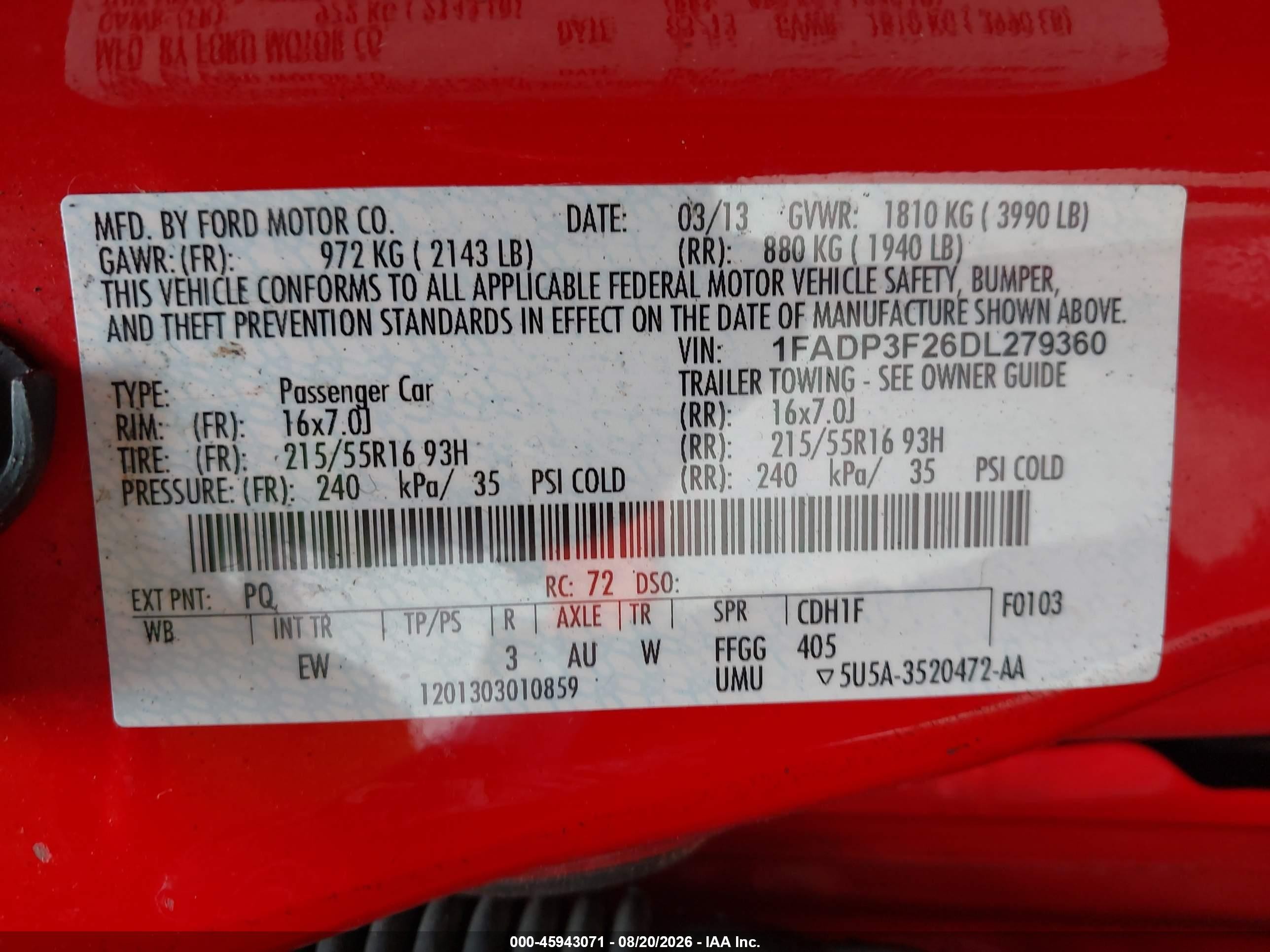 2013 Ford Focus Se Red vin: 1FADP3F26DL279360