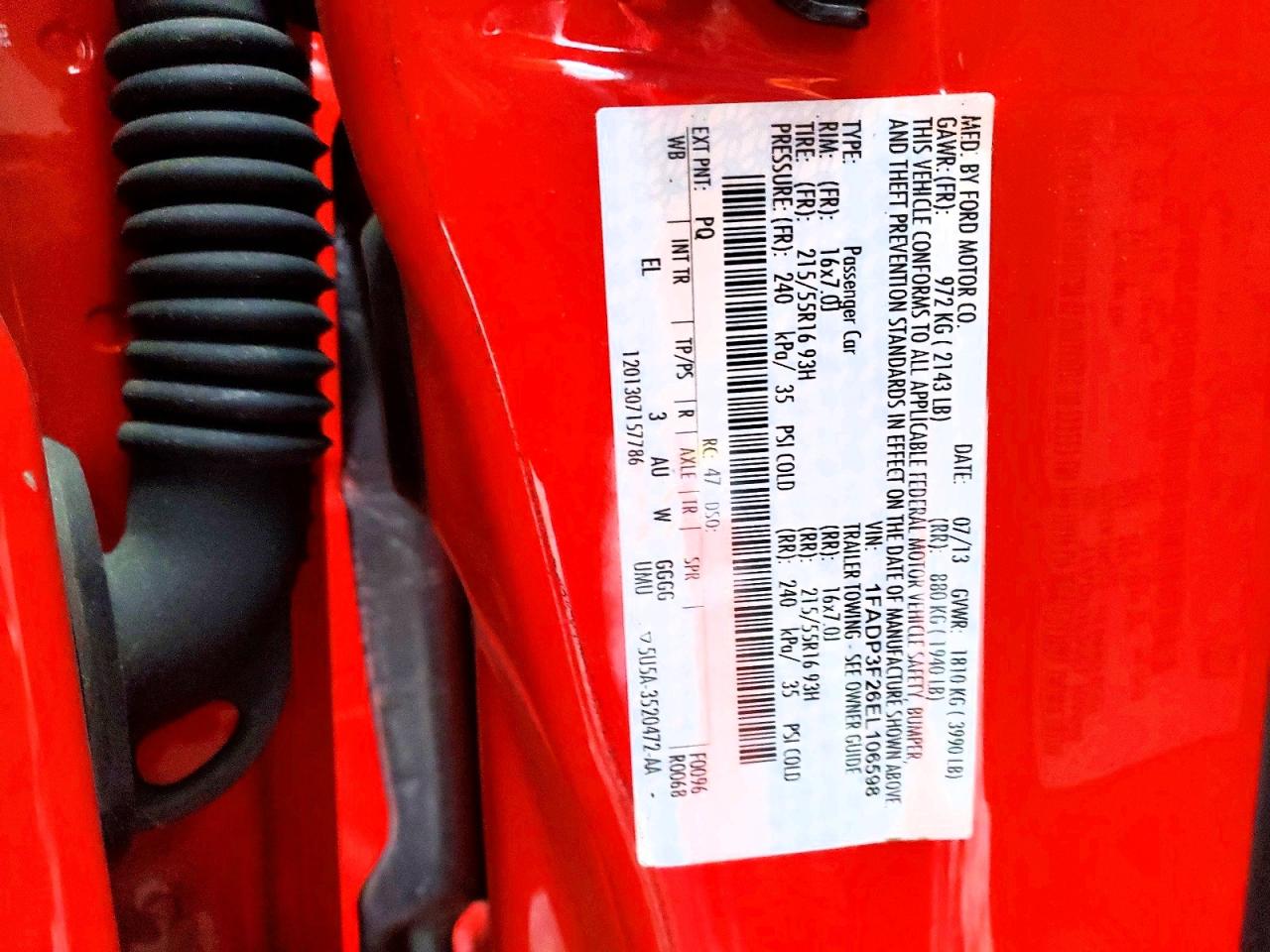 2014 Ford Focus Se Red vin: 1FADP3F26EL106598