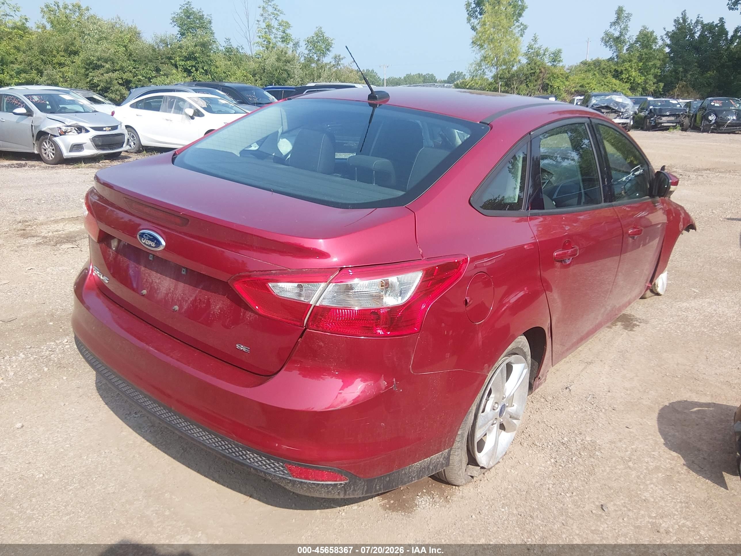 2014 Ford Focus Se Red vin: 1FADP3F26EL164601