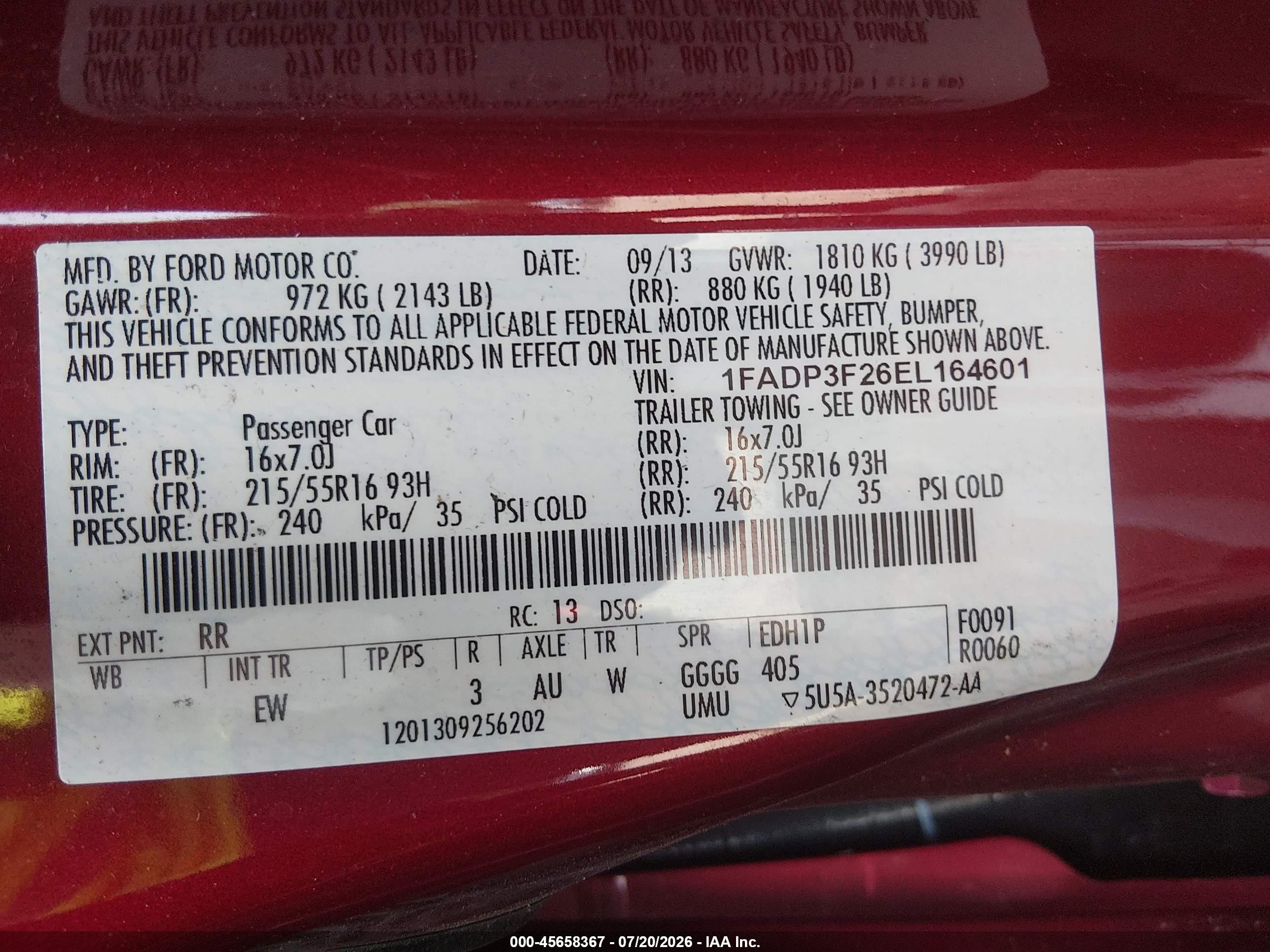 2014 Ford Focus Se Red vin: 1FADP3F26EL164601