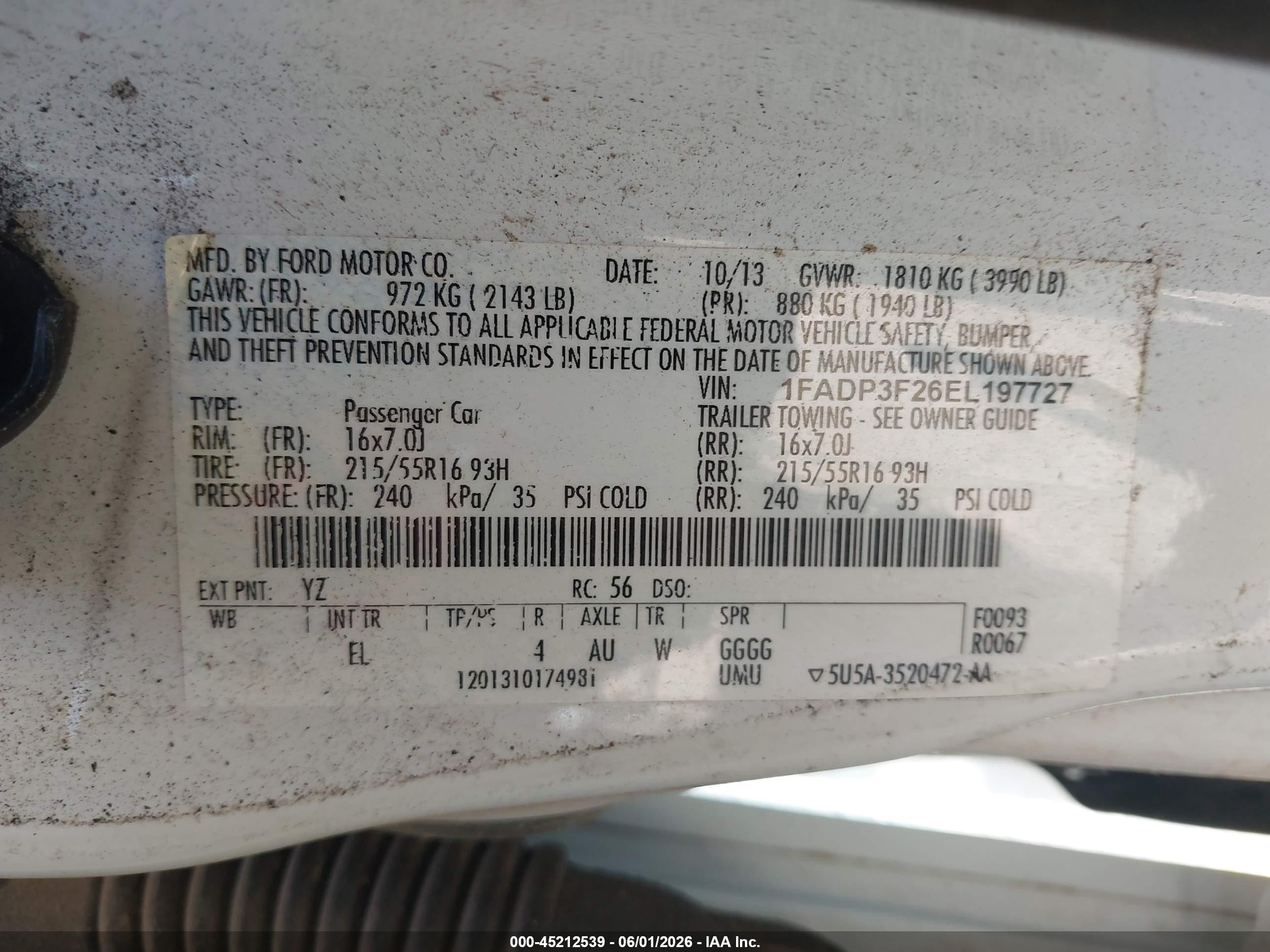 2014 Ford Focus Se Белый vin: 1FADP3F26EL197727