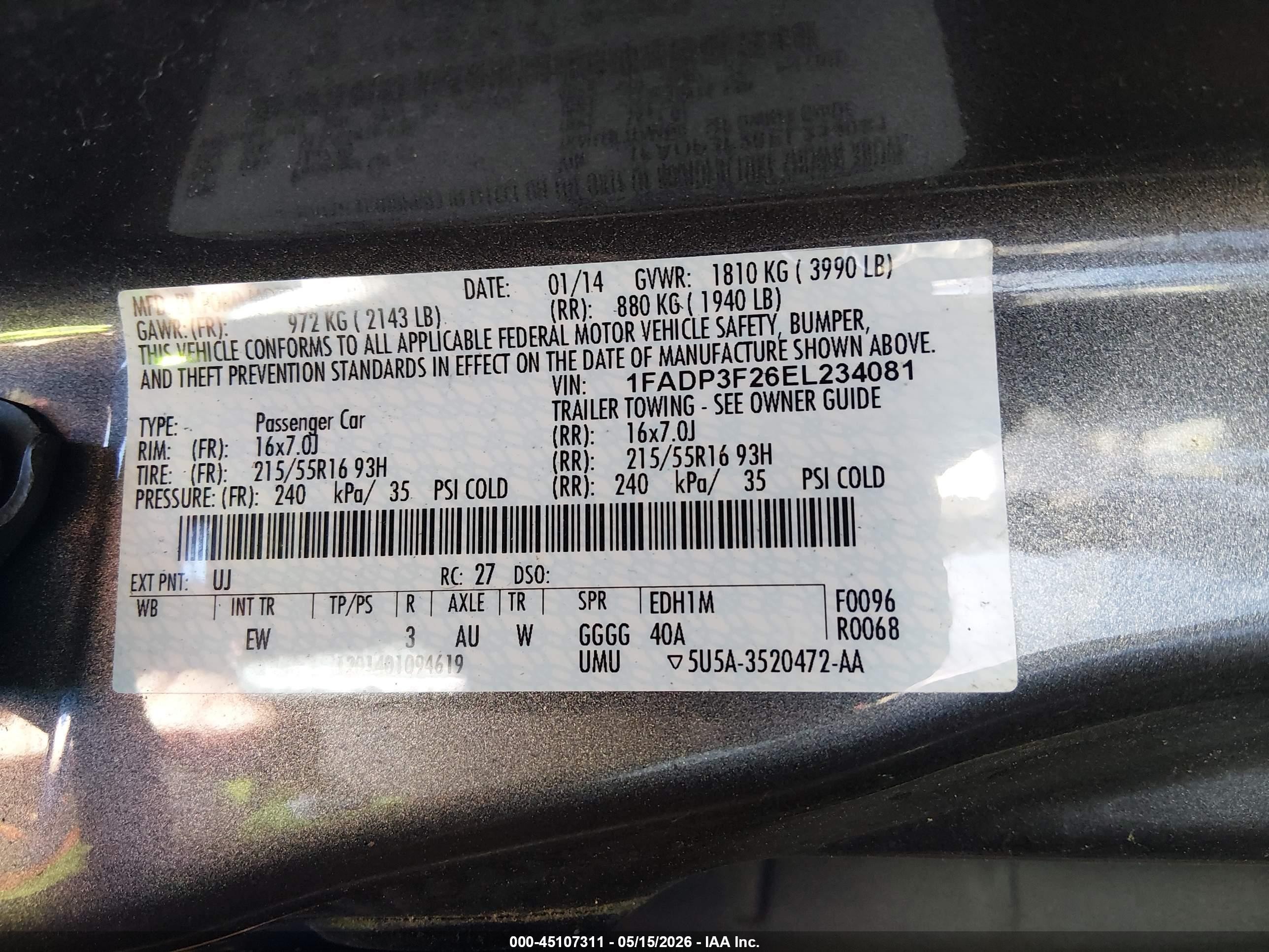 2014 Ford Focus Se Gray vin: 1FADP3F26EL234081