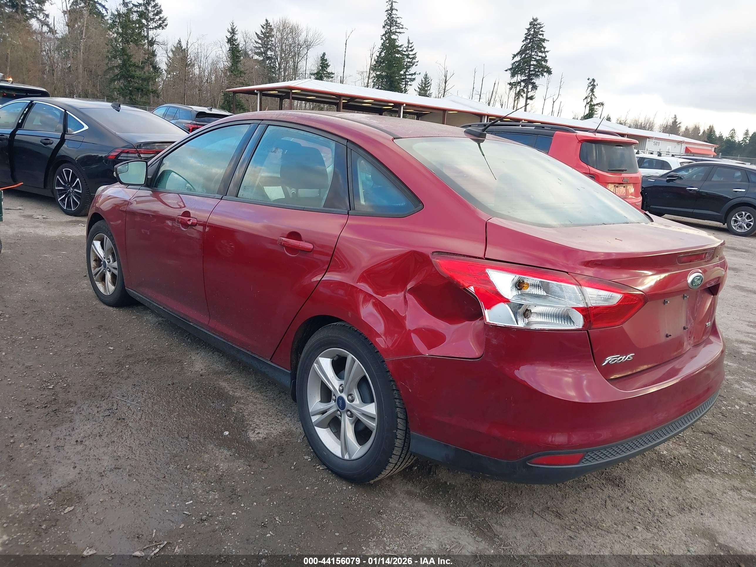 2014 Ford Focus Se Burgundy vin: 1FADP3F26EL238339