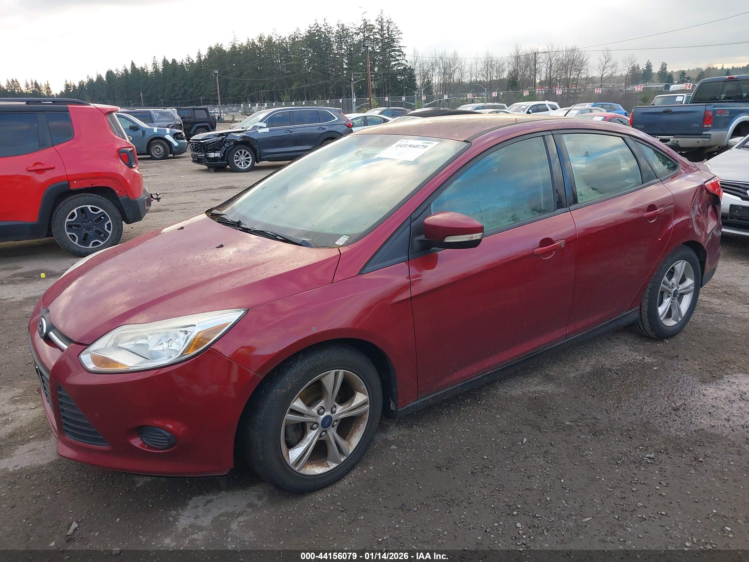 2014 Ford Focus Se Burgundy vin: 1FADP3F26EL238339