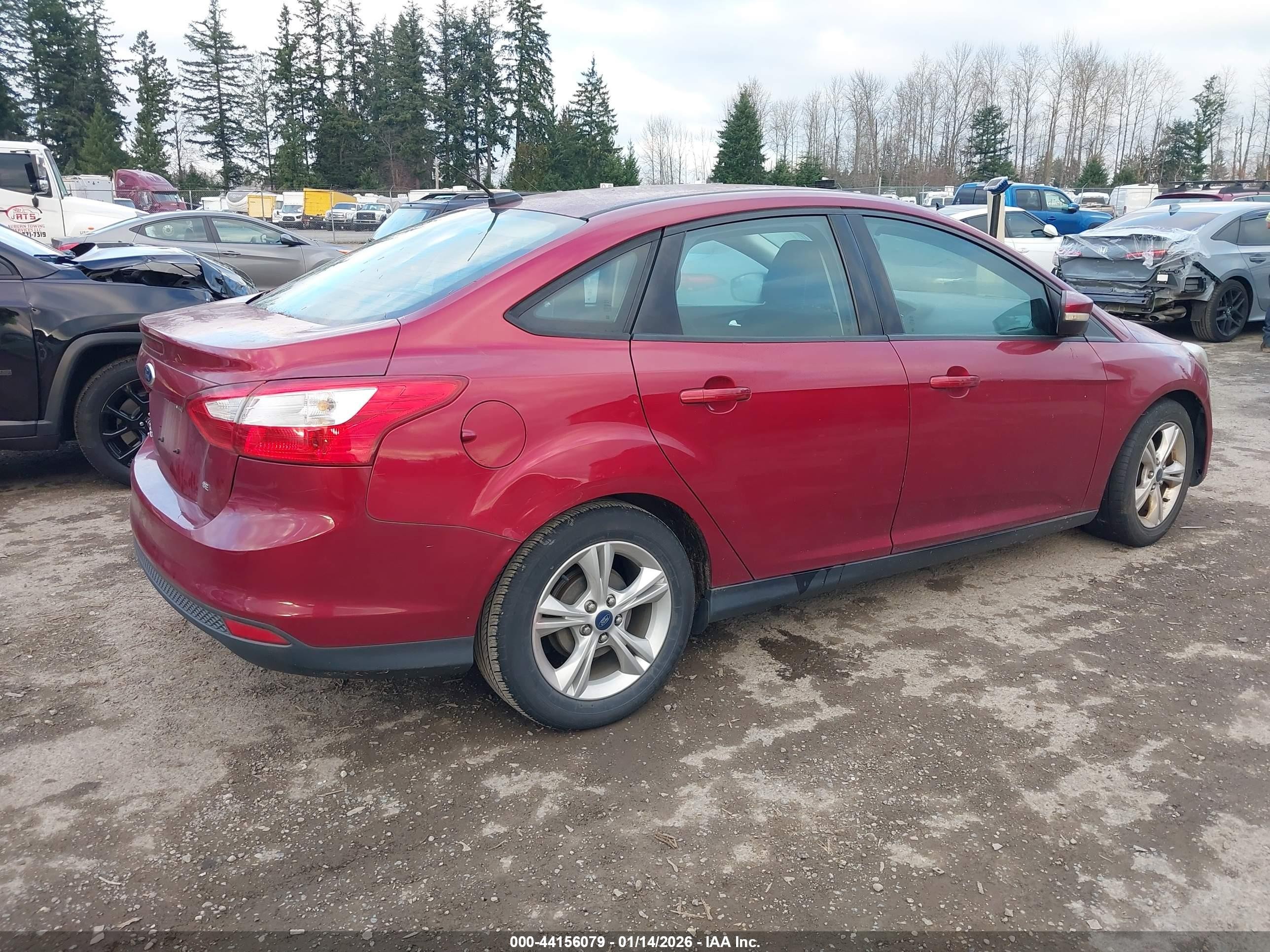 2014 Ford Focus Se Burgundy vin: 1FADP3F26EL238339