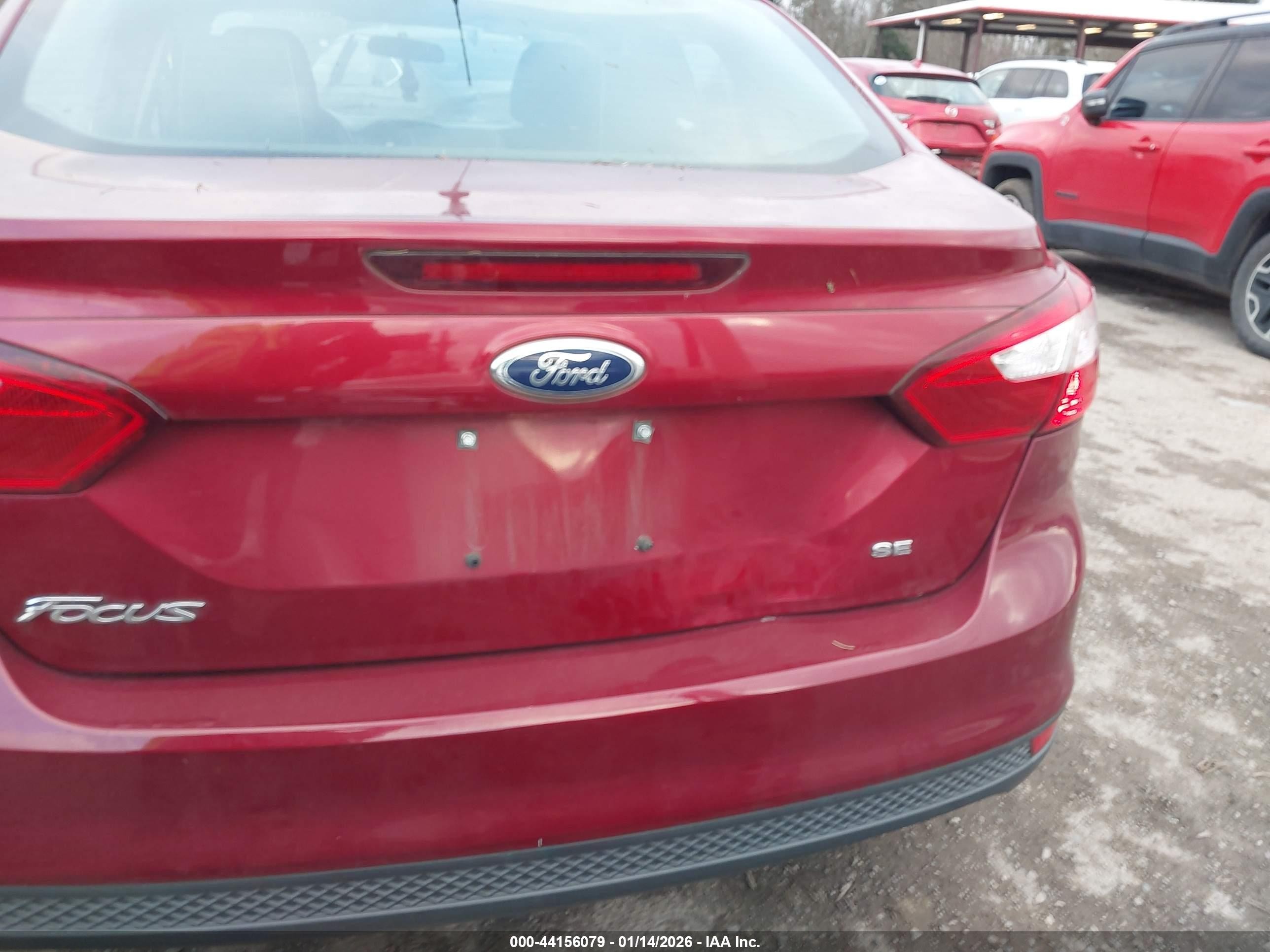 2014 Ford Focus Se Burgundy vin: 1FADP3F26EL238339