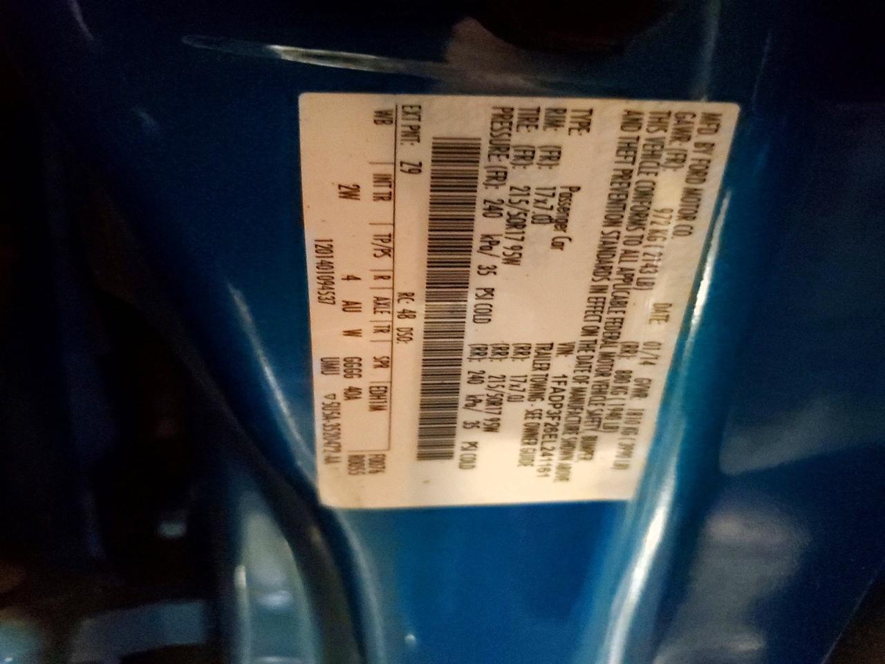 2014 Ford Focus Se Blue vin: 1FADP3F26EL241161