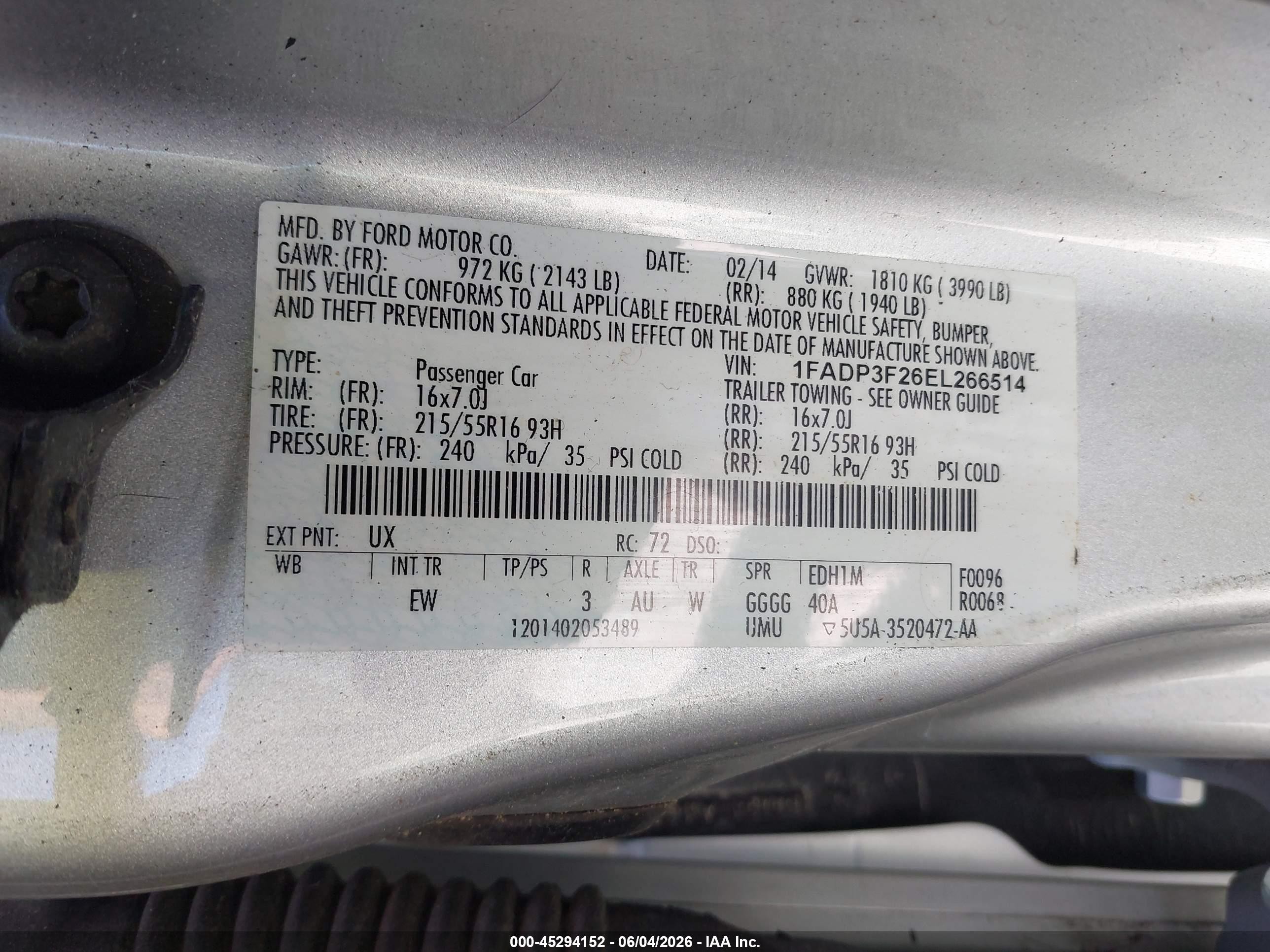2014 Ford Focus Se Silver vin: 1FADP3F26EL266514