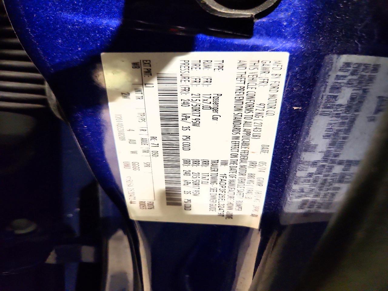 2014 Ford Focus Se Blue vin: 1FADP3F26EL324797