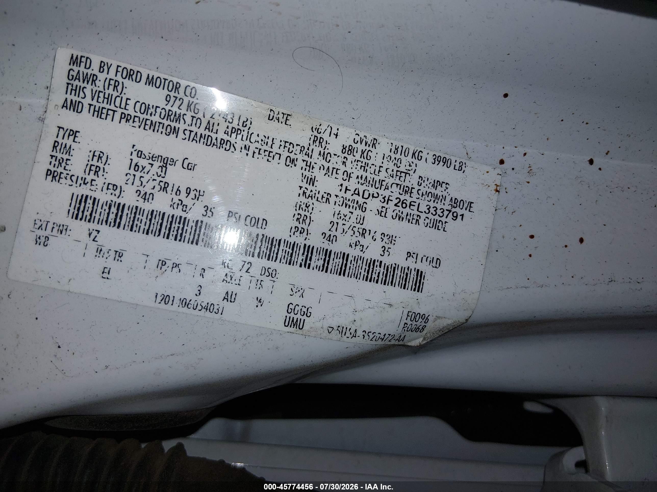 2014 Ford Focus Se White vin: 1FADP3F26EL333791