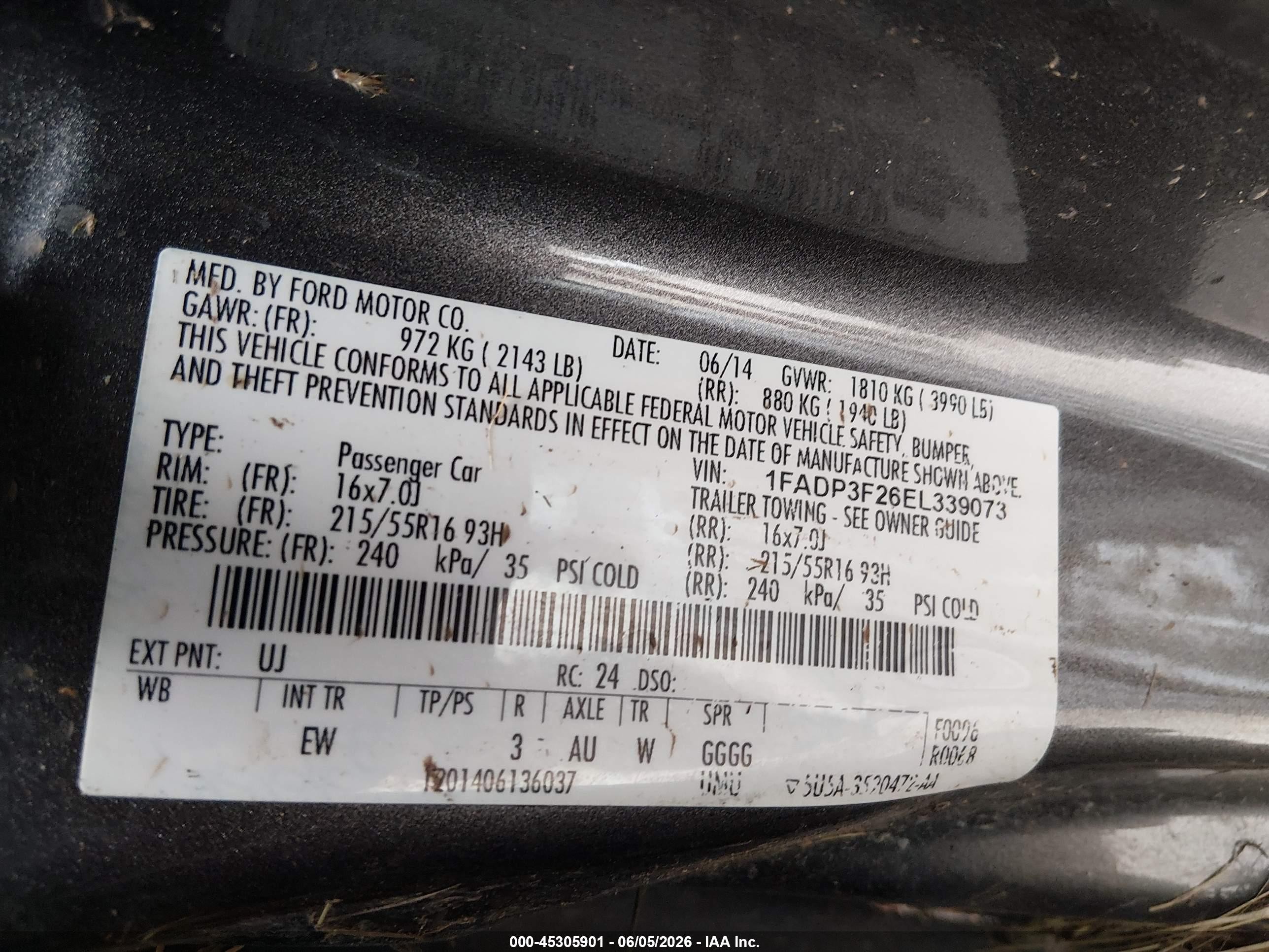 2014 Ford Focus Se Gray vin: 1FADP3F26EL339073