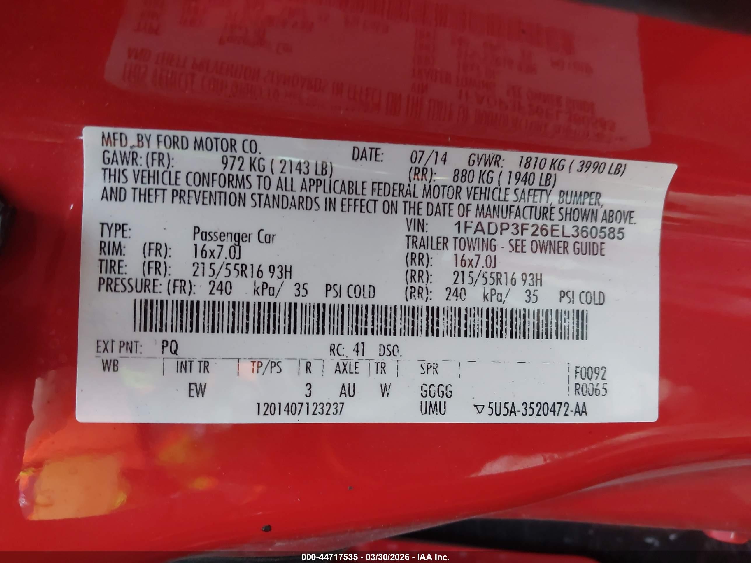 2014 Ford Focus Se Red vin: 1FADP3F26EL360585