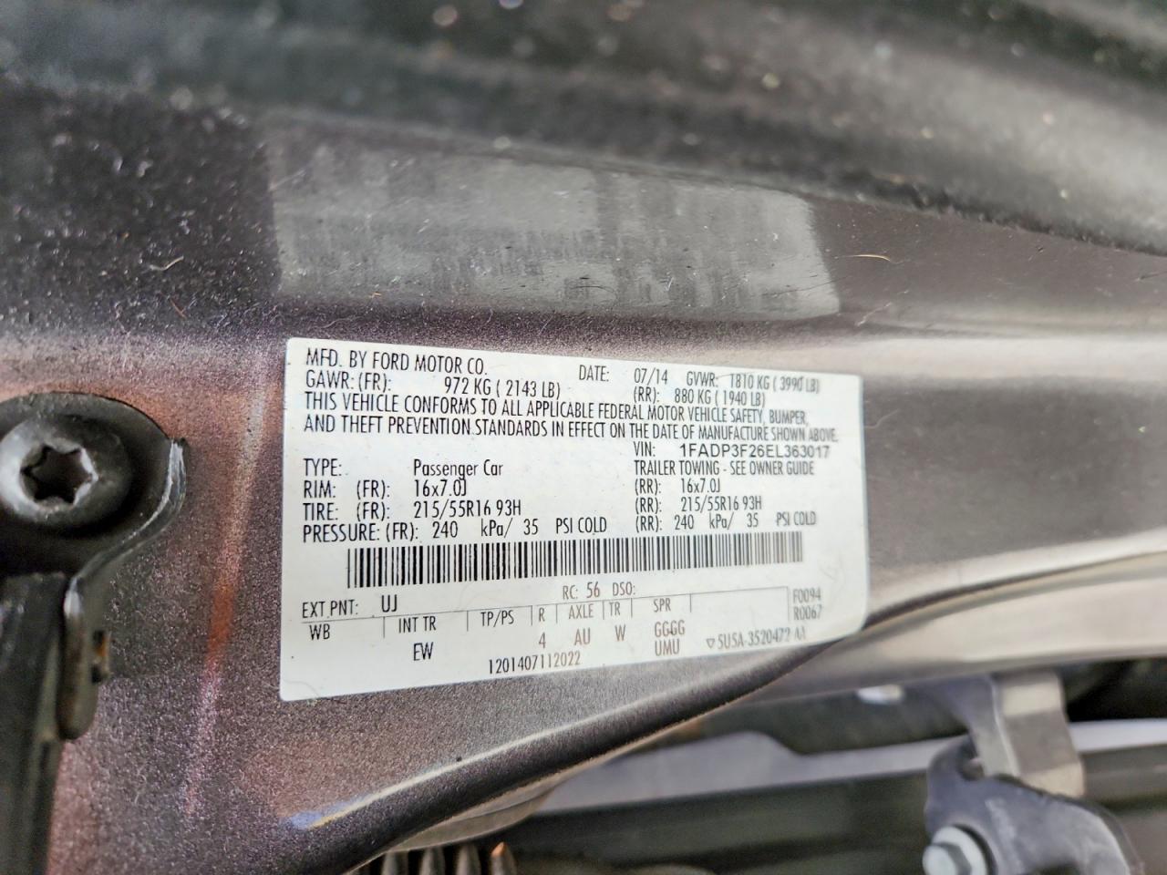 2014 Ford Focus Se Gray vin: 1FADP3F26EL363017
