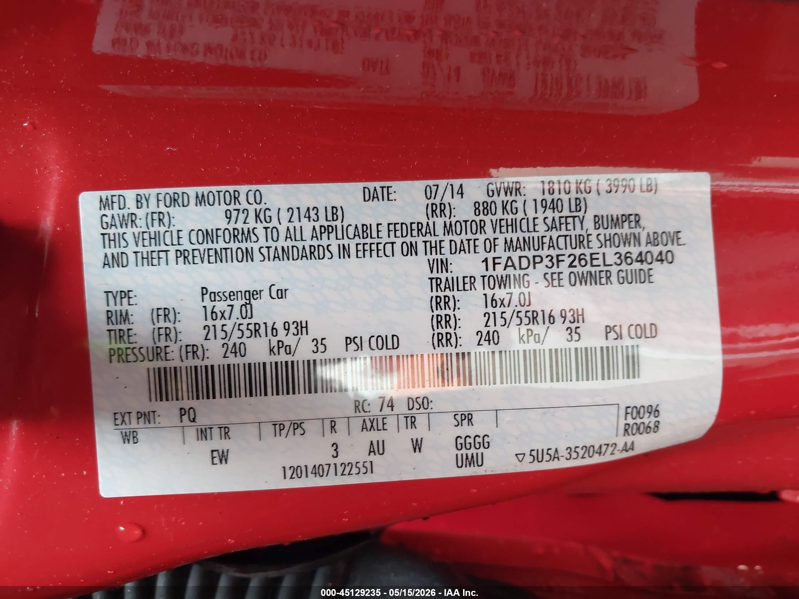 2014 Ford Focus Se Red vin: 1FADP3F26EL364040