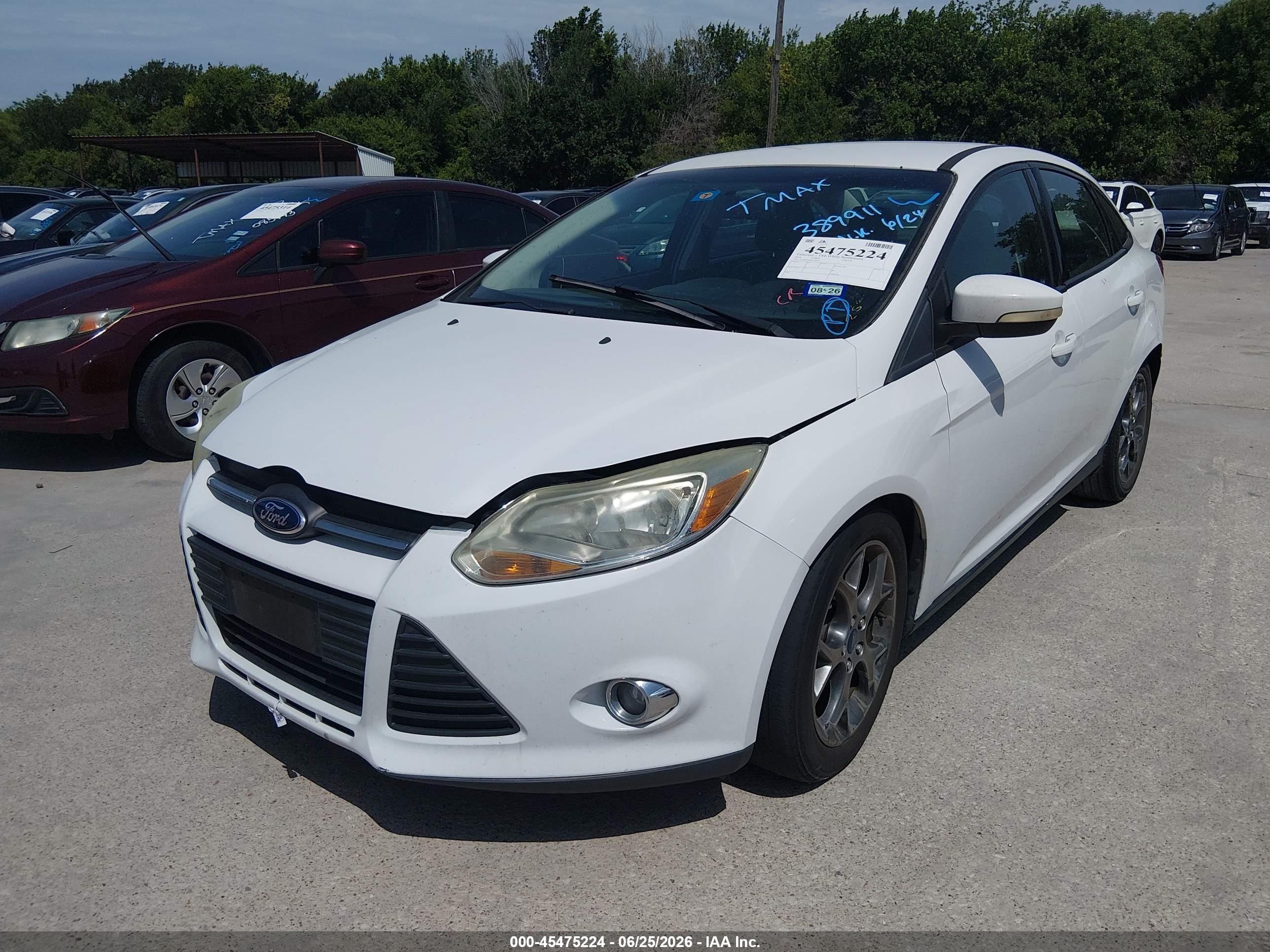 2014 Ford Focus Se White vin: 1FADP3F26EL389911