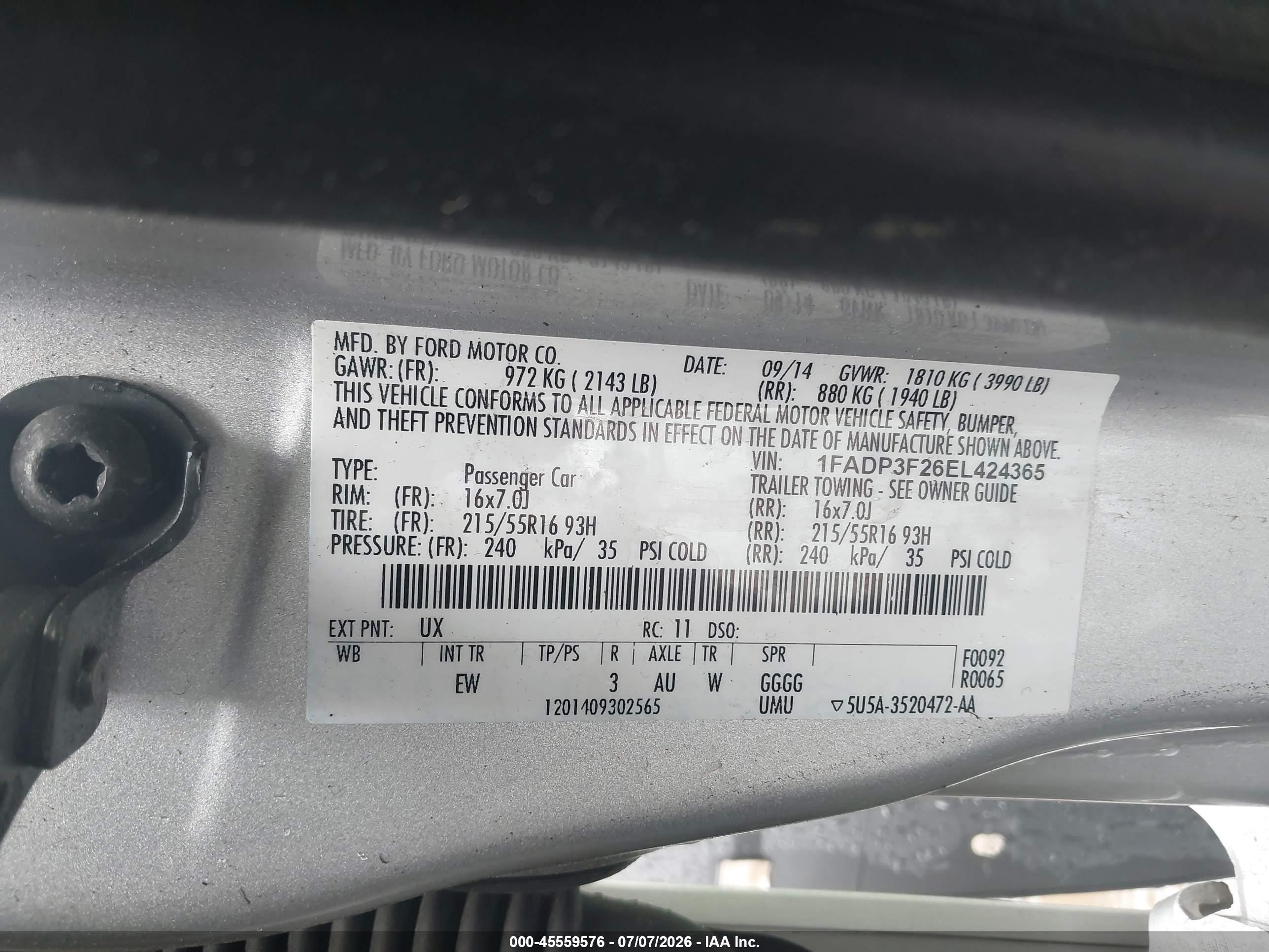2014 Ford Focus Se Silver vin: 1FADP3F26EL424365