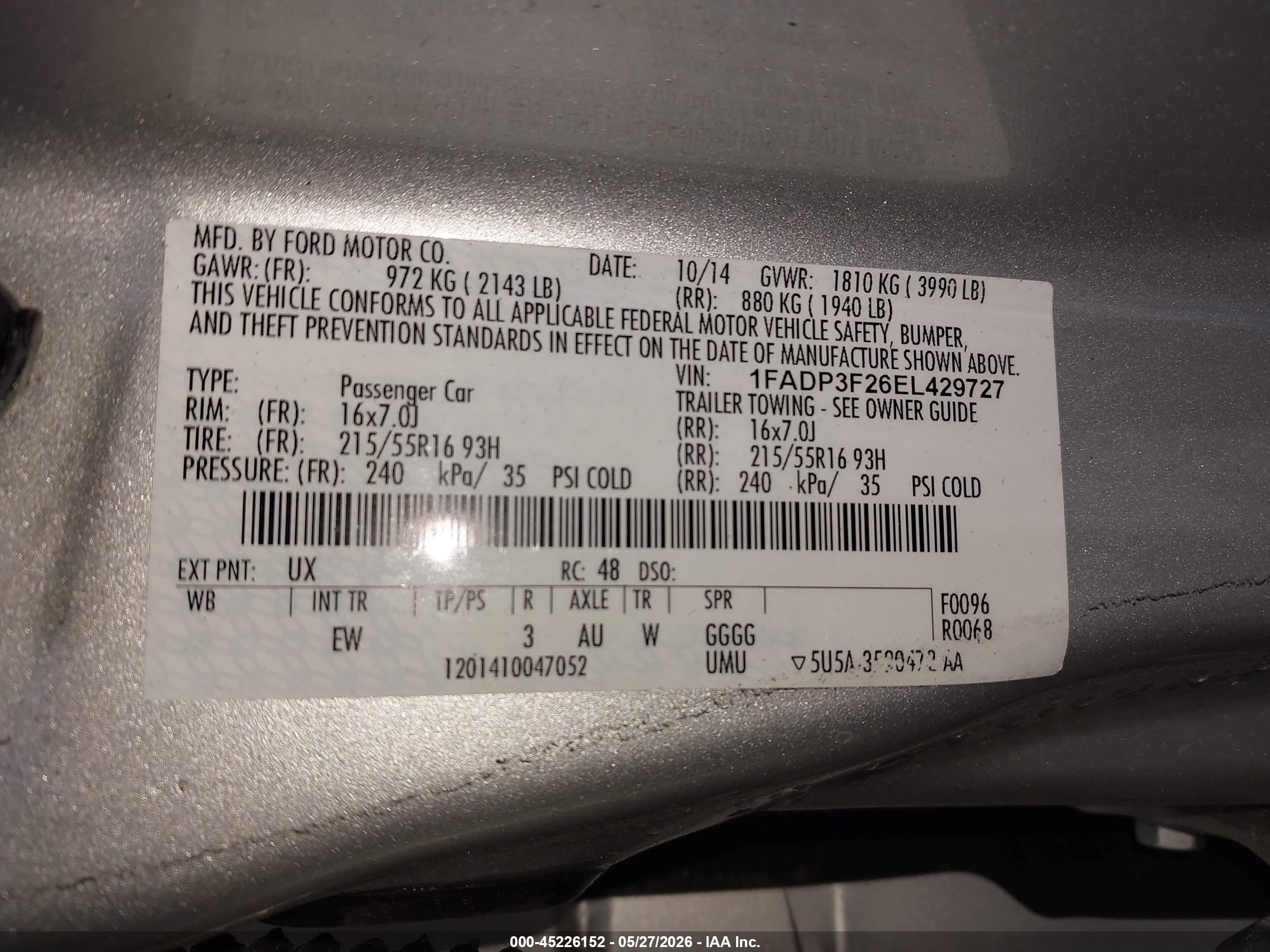 2014 Ford Focus Se Silver vin: 1FADP3F26EL429727