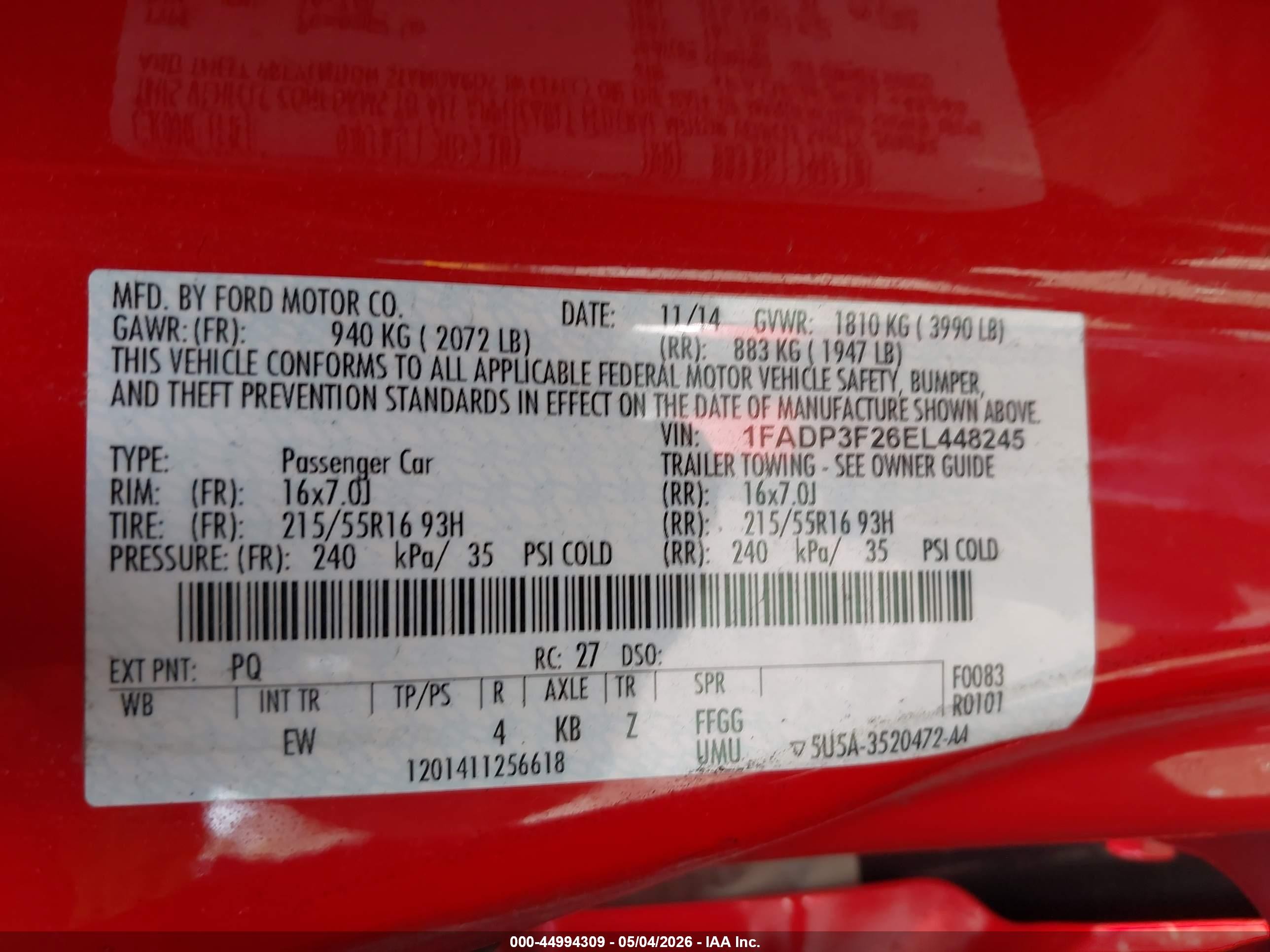 2014 Ford Focus Se Red vin: 1FADP3F26EL448245